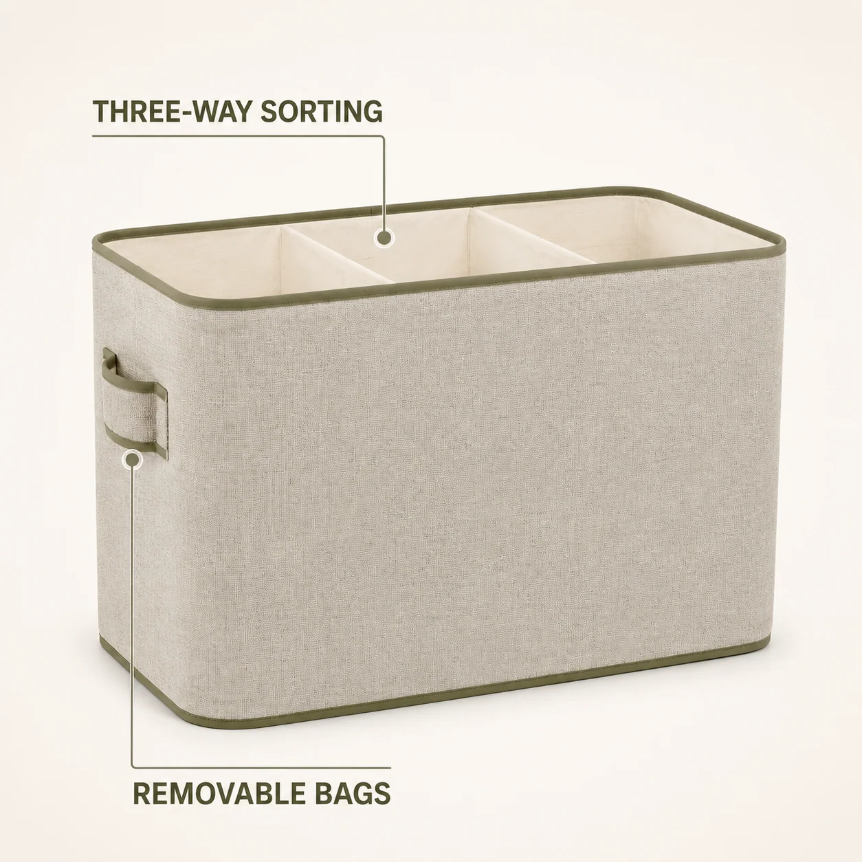 SortEase Triple Laundry Hamper