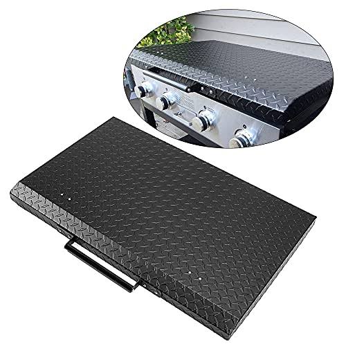 HECASA Black Outdoor 36�� Griddle Grill Hard Cover Lid Waterproof Aluminum Compatible with Blackstone & More