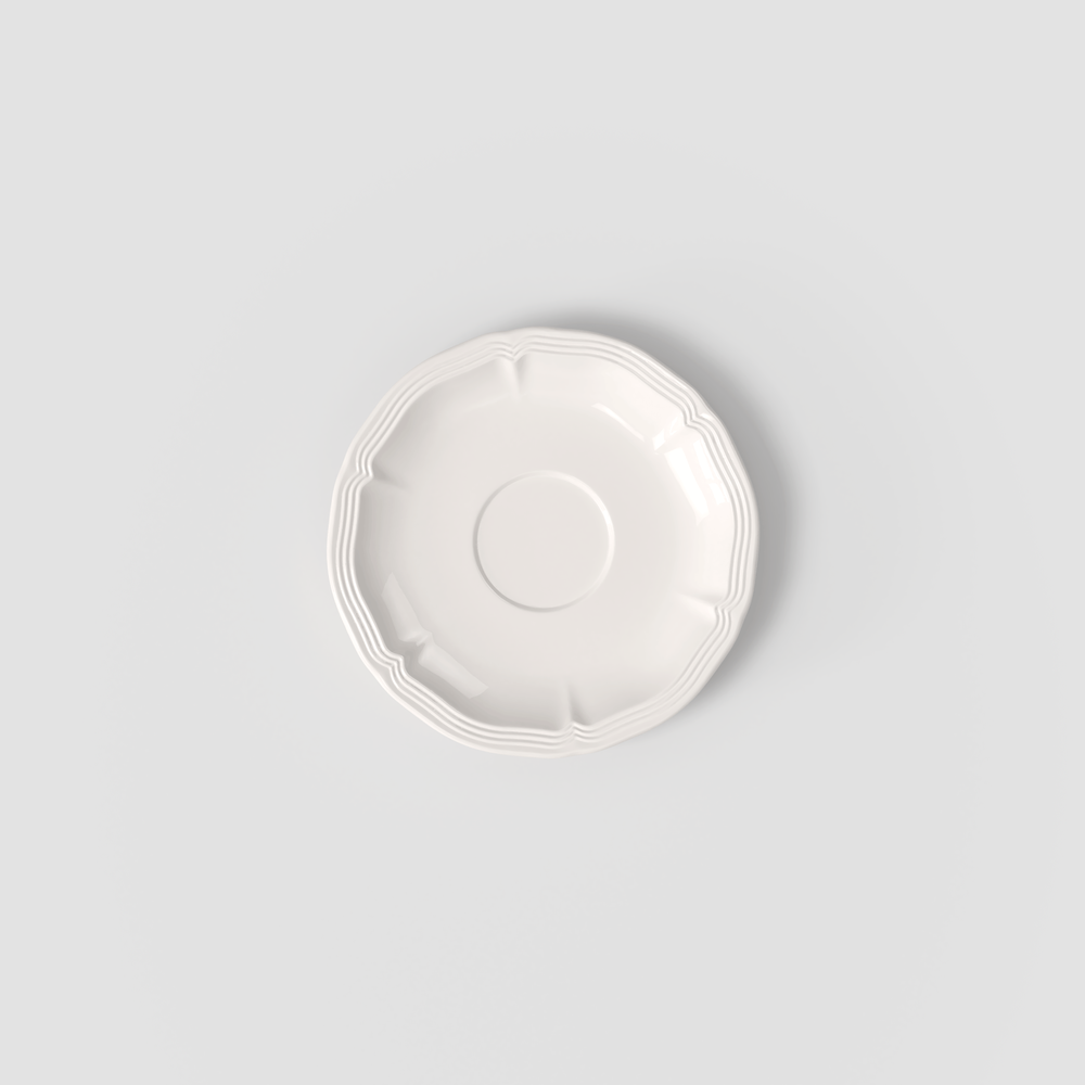 Manoir Espresso cup saucer - White, 4.9'', Premium Porcelain