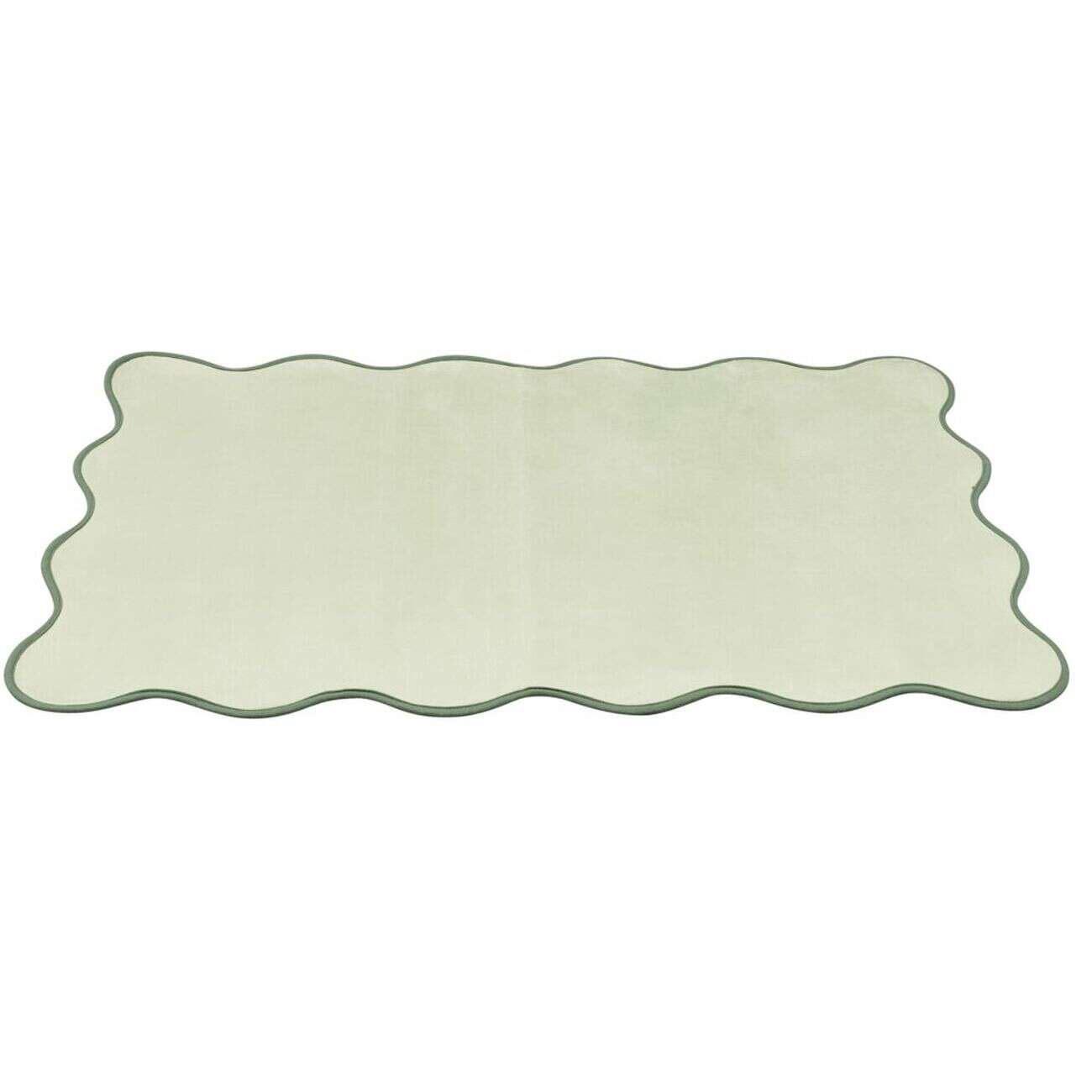 Tapis rectangulaire contour vague Wavy polyester vert 80x120cm