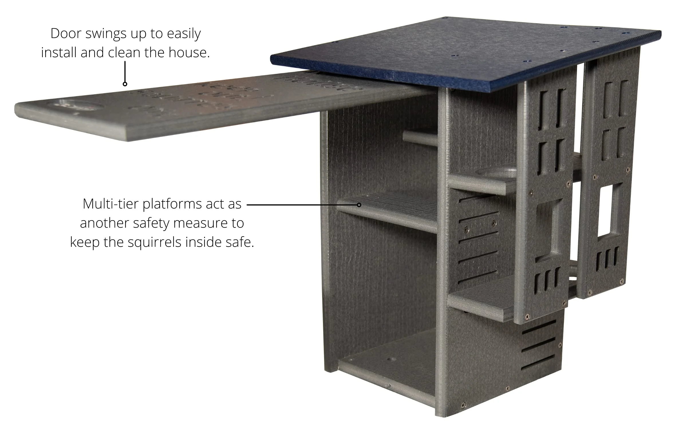 Ultimate Squirrel House Nesting Box (Blue/Gray) A Perfect Home for Squirrels!(Blue/Gray) - Image 6
