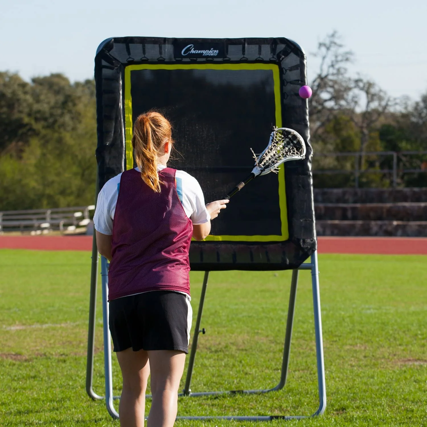 Deluxe Lacrosse Target: Ball Return Bounce Back Net Set for Professional, College and Grade School Training Drills 4' x 3' Rebound Area - Image 6
