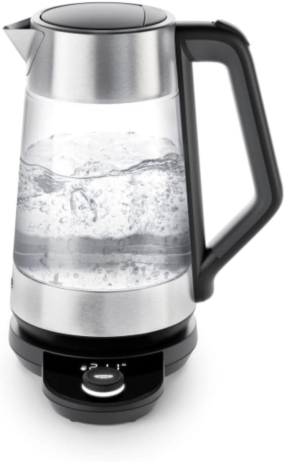 OXO Brew Adjustable Temperature Kettle, Electric Kettle, Glass and Stainless Steel, Keeps Temperature for 30 Minutes
