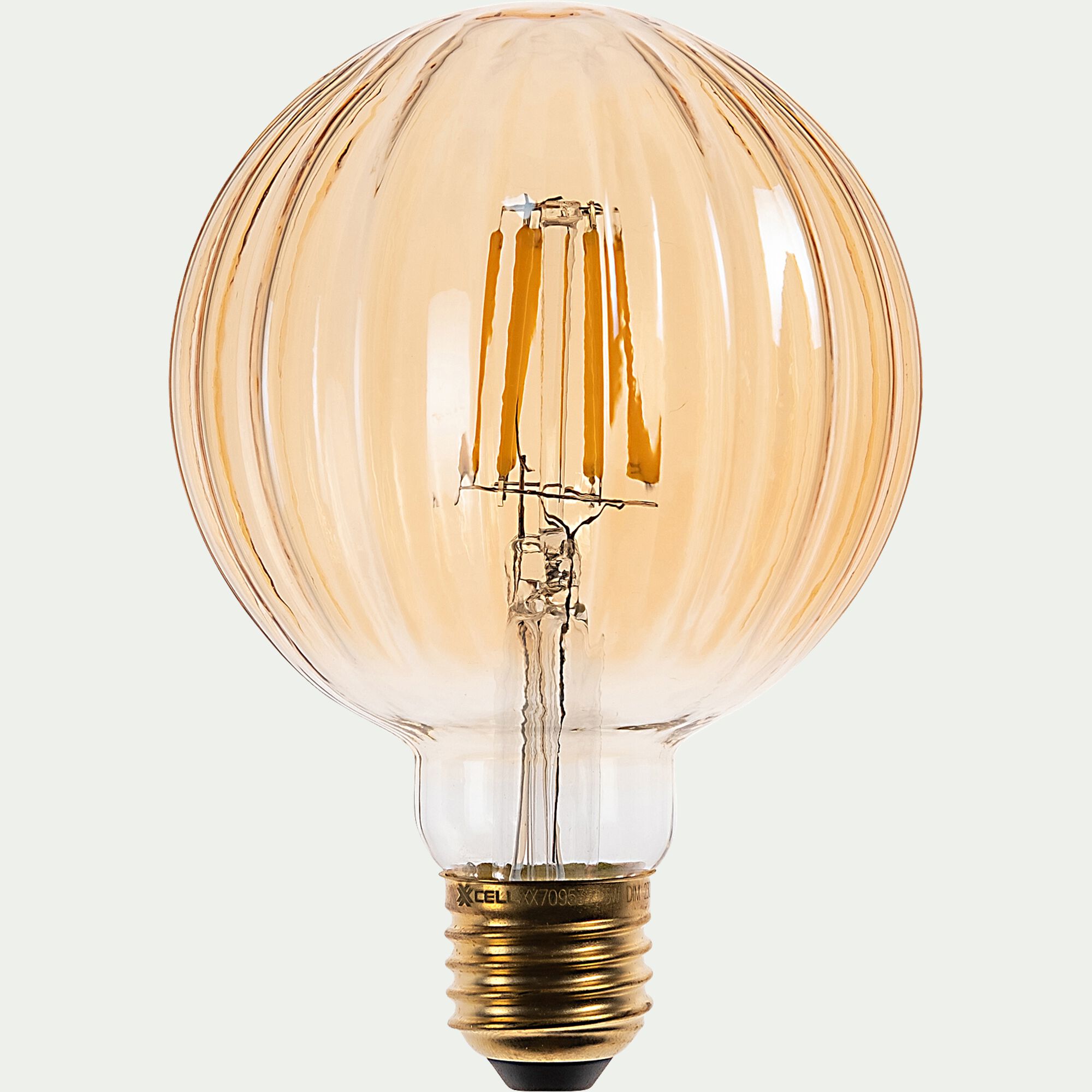 AMPOULE - Ampoule LED déco à filament globe lumière chaude 6W - ambre D9,5cm