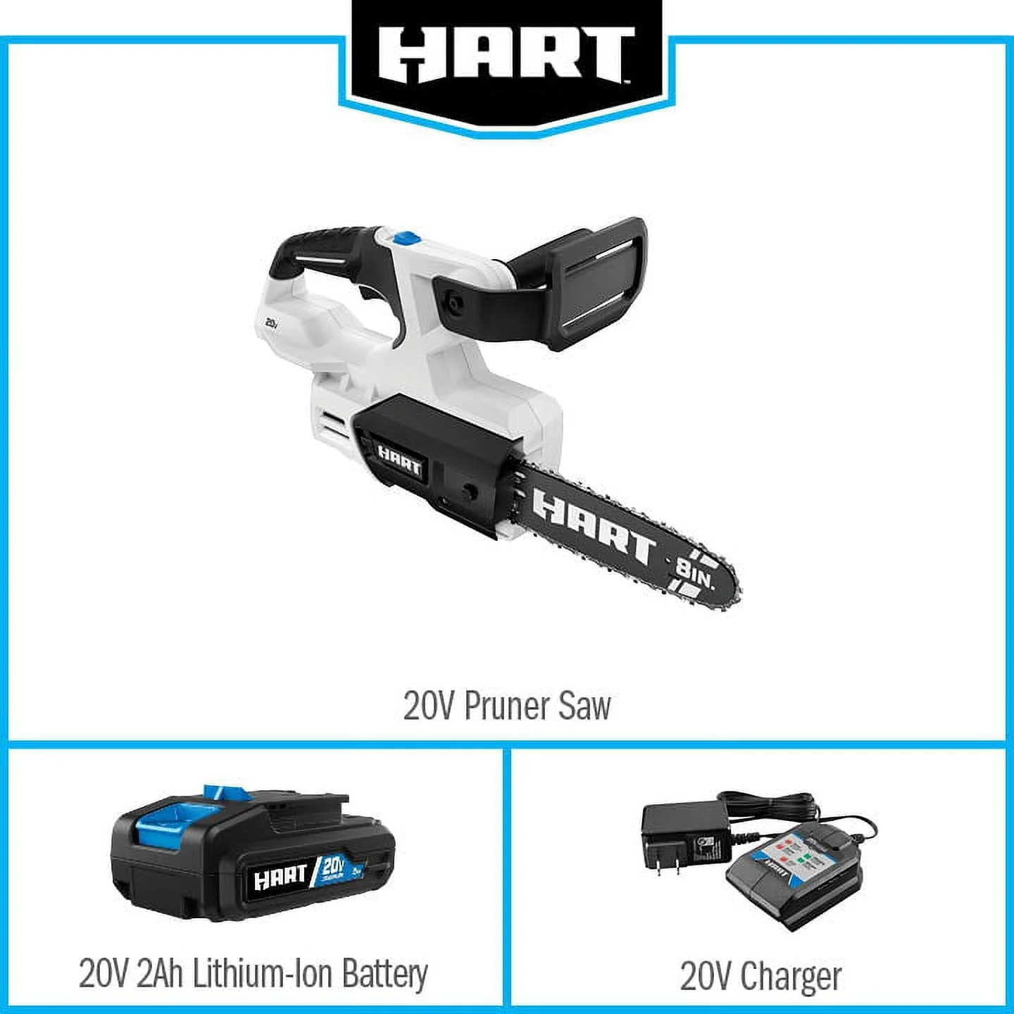 20-Volt 8-inch Battery-Powered Pruning Chainsaw Kit, (1) 2.0Ah Lithium-Ion Battery(Battery Included) - Image 9