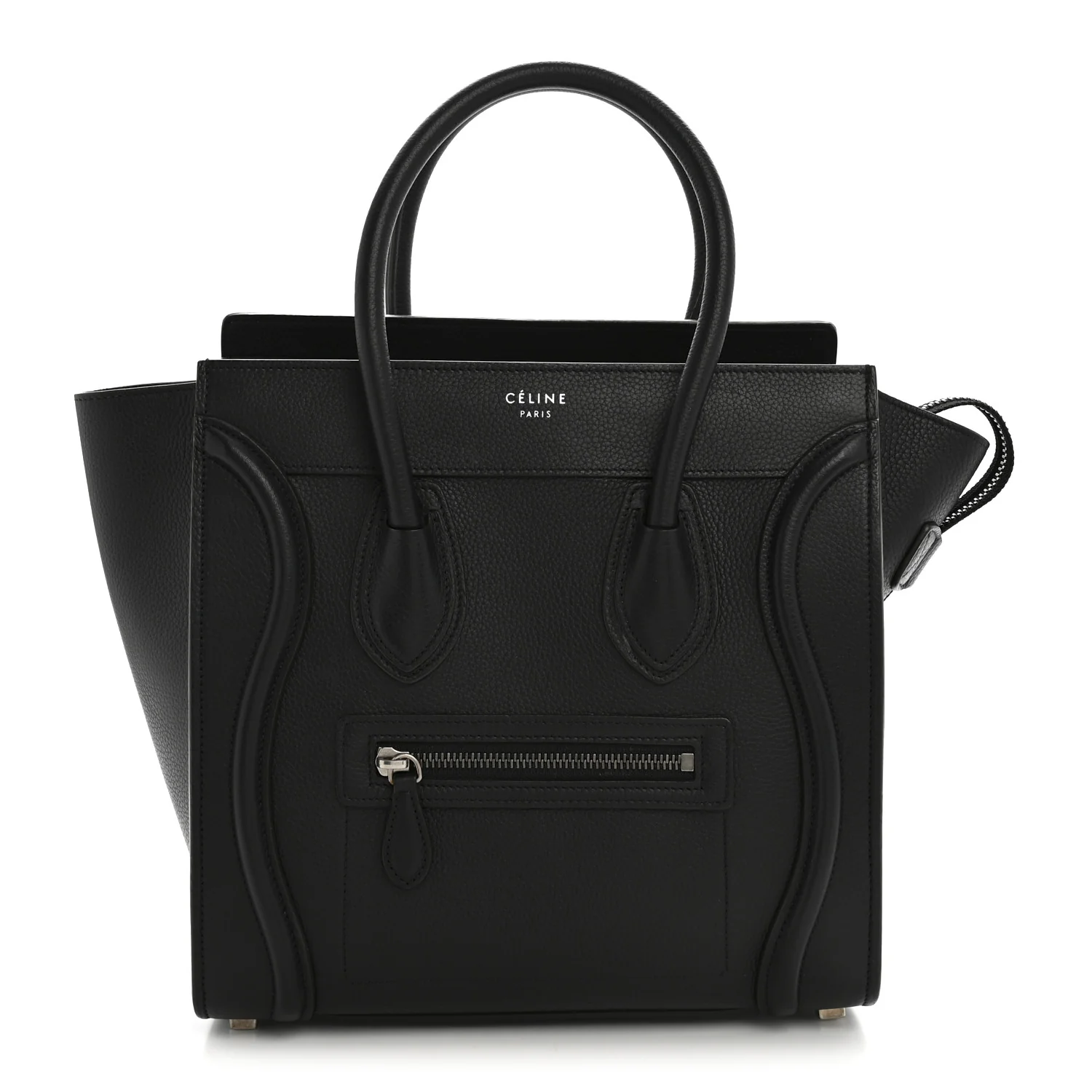 Drummed Calfskin Micro Luggage Black