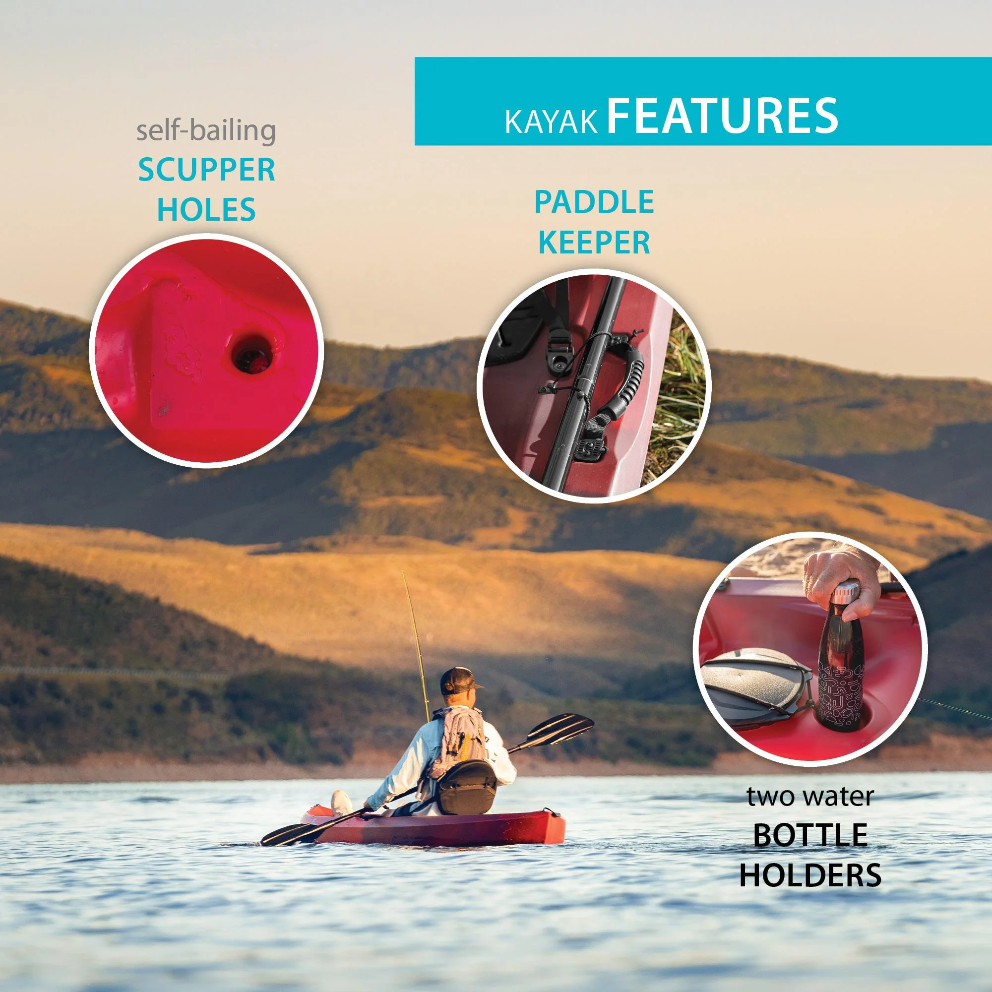 Lifetime Tamarack Angler 10 Ft. Fishing Kayak, Volcano Fusion (91340)