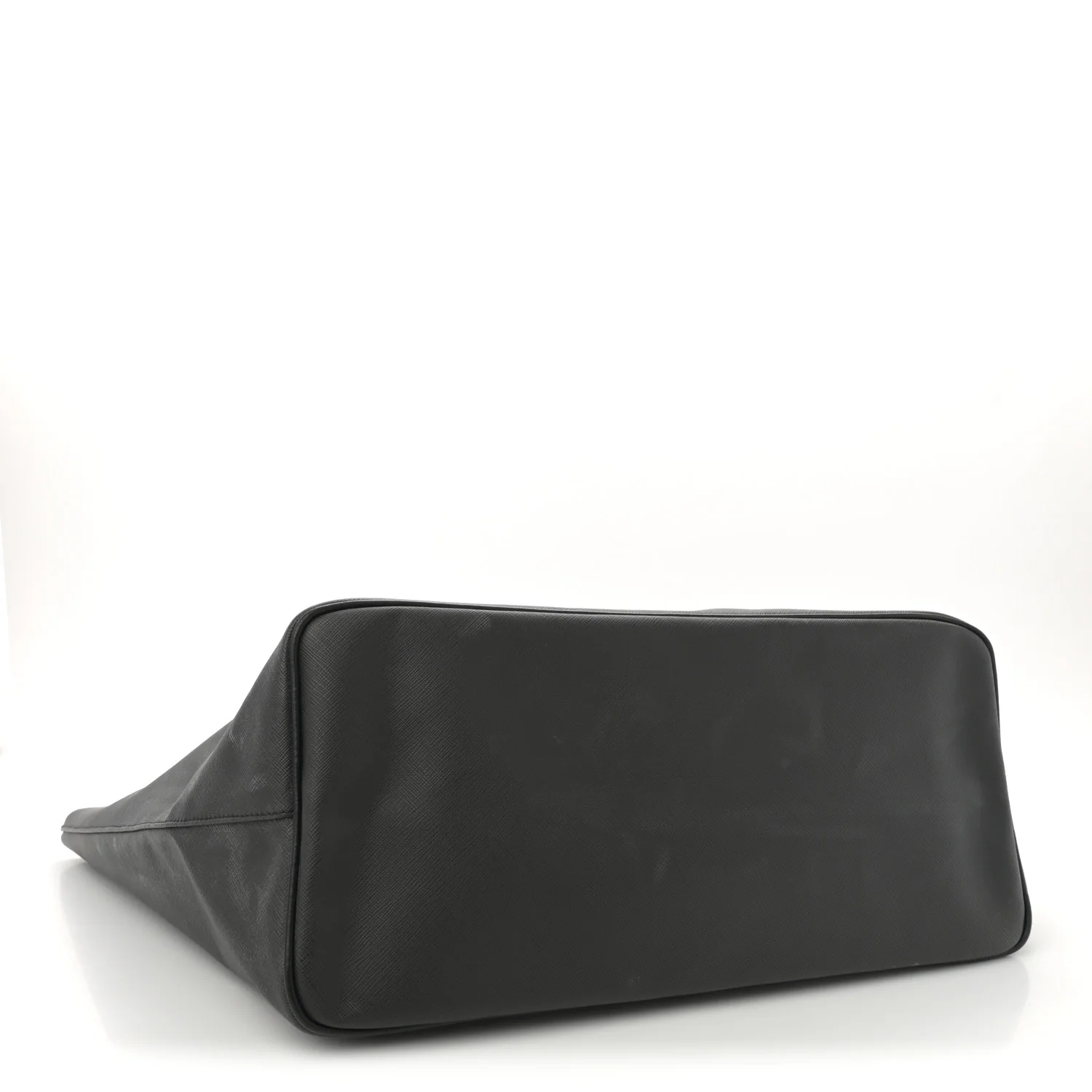 Textured Coated Canvas Bambi Print Large Antigona Tote Black