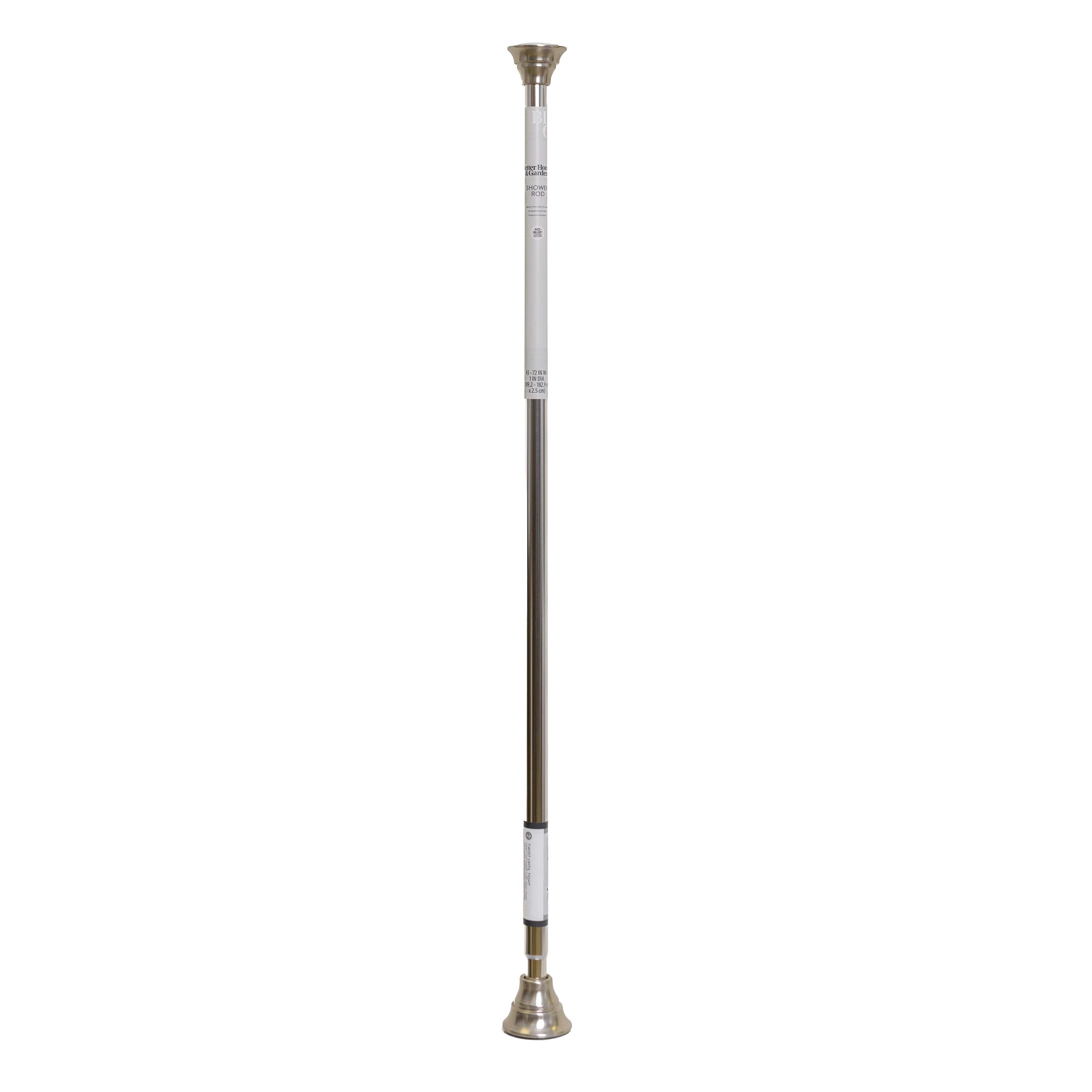 (4 pack) Better Homes & Gardens Wave Finial No Rust 43a?? to 72a?? Adjustable Tension Shower Curtain Rod, Nickel