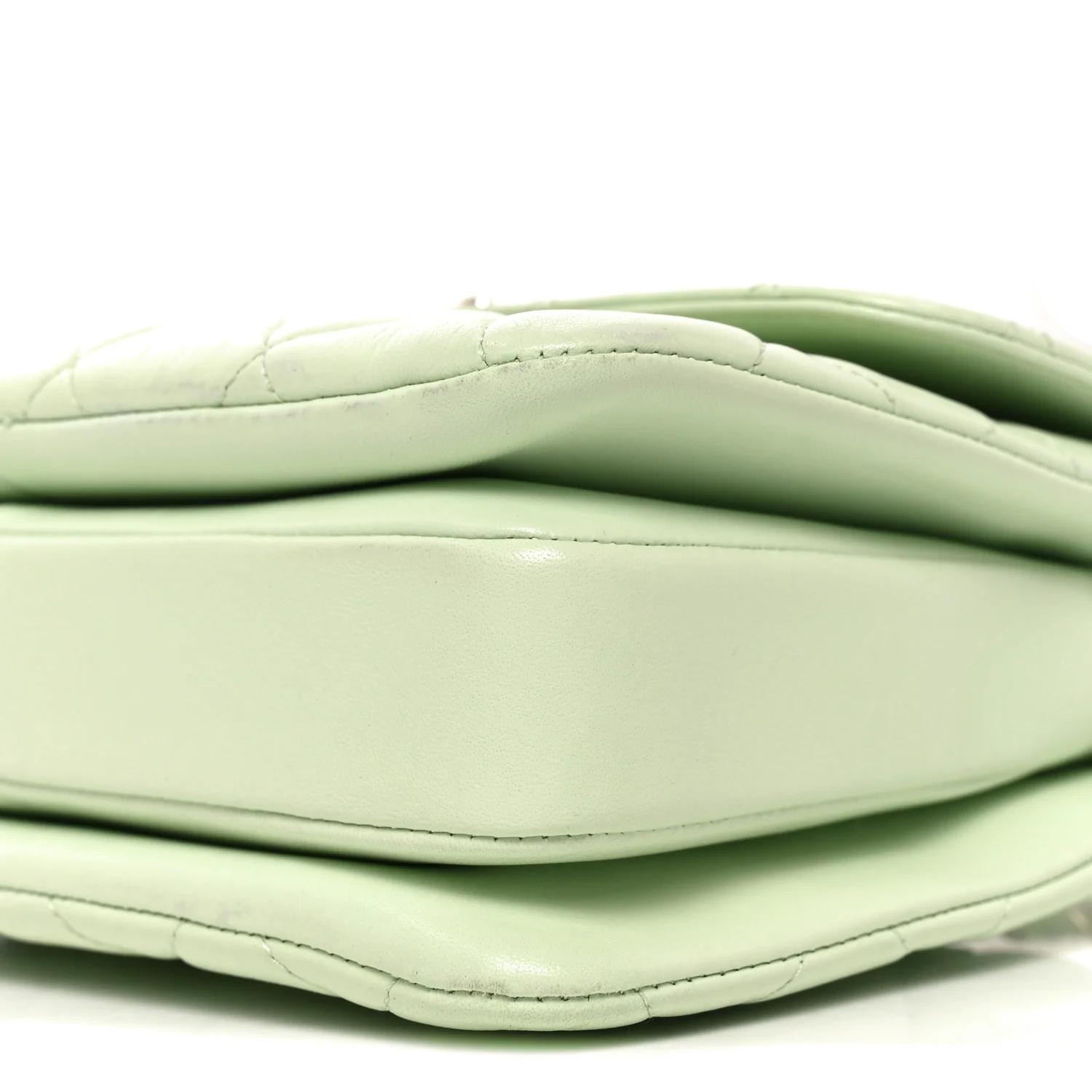 Lambskin Quilted Small Trendy CC Flap Dual Handle Bag Light Green