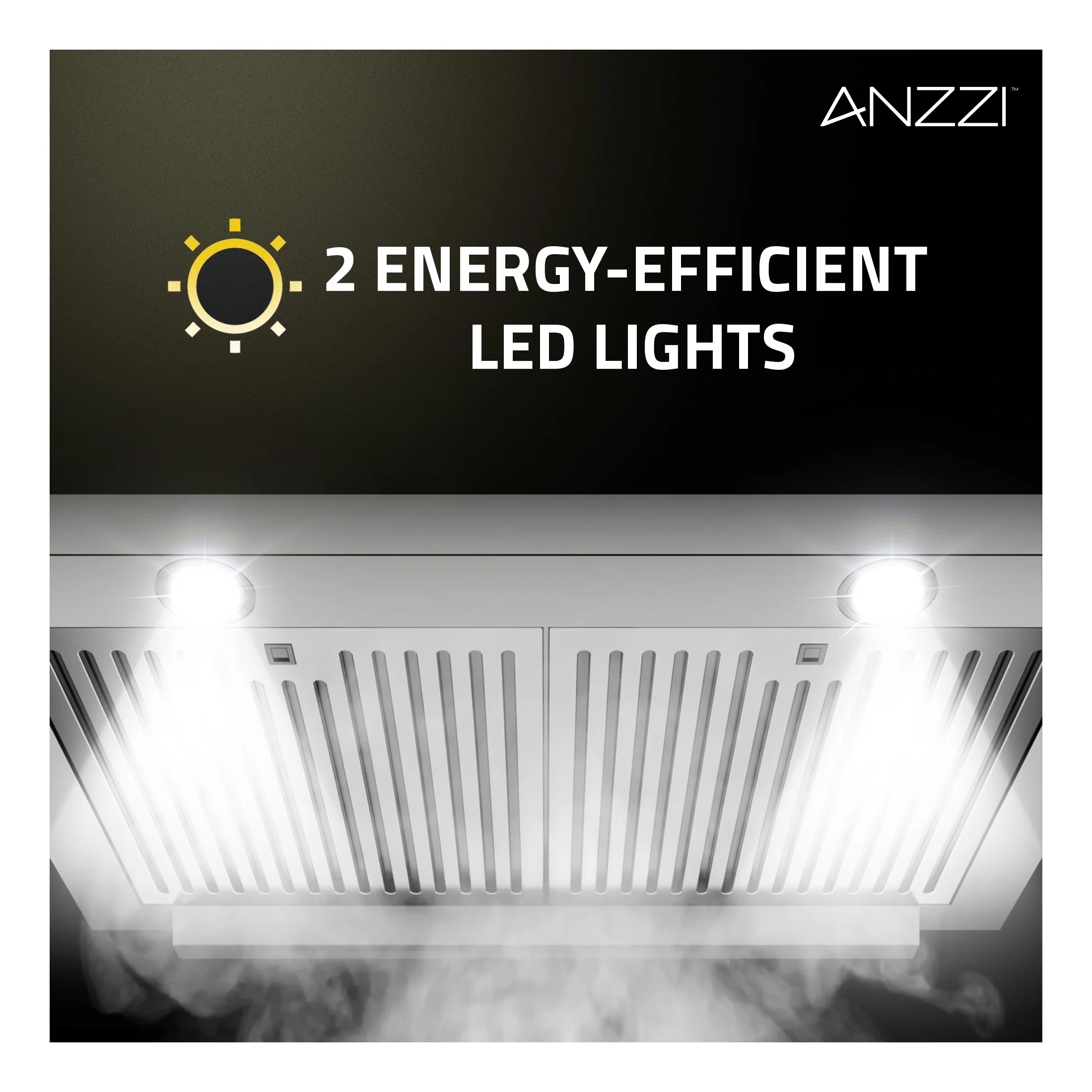 Anzzi RH - AZ0391TSS 36 In. 600 CFM 4 - Speed Stainless Steel Under Cabinet Convertible Residential Range Hood with LED Lamp