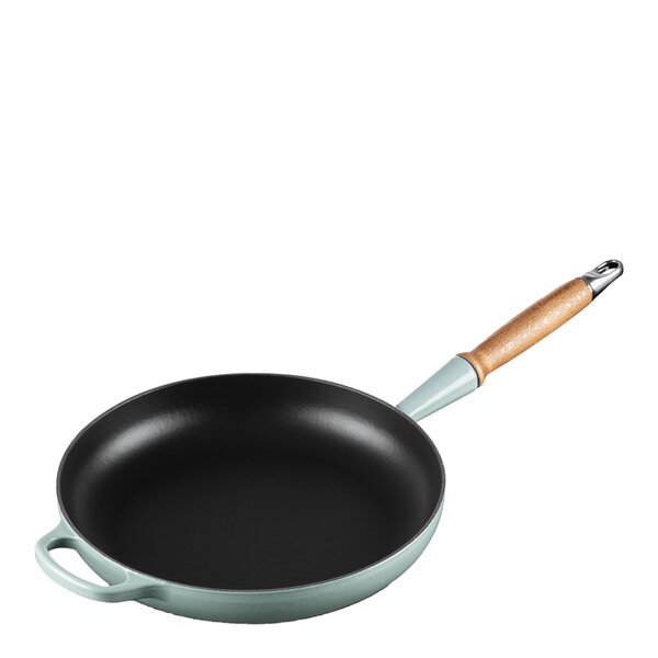 Signature støpejernspanne med trehåndtak 28 cm sea salt