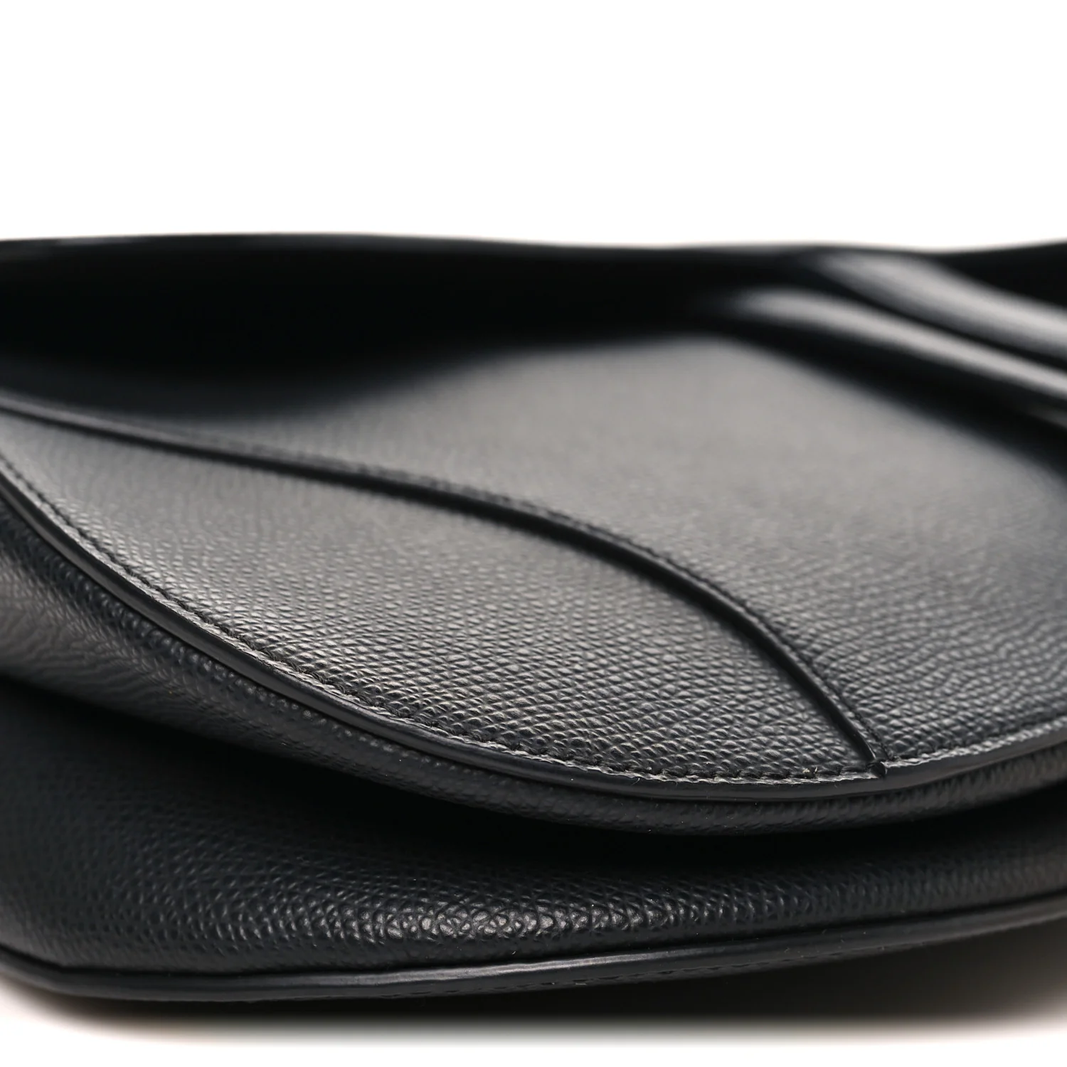 Grained Calfskin Saddle Bag Black