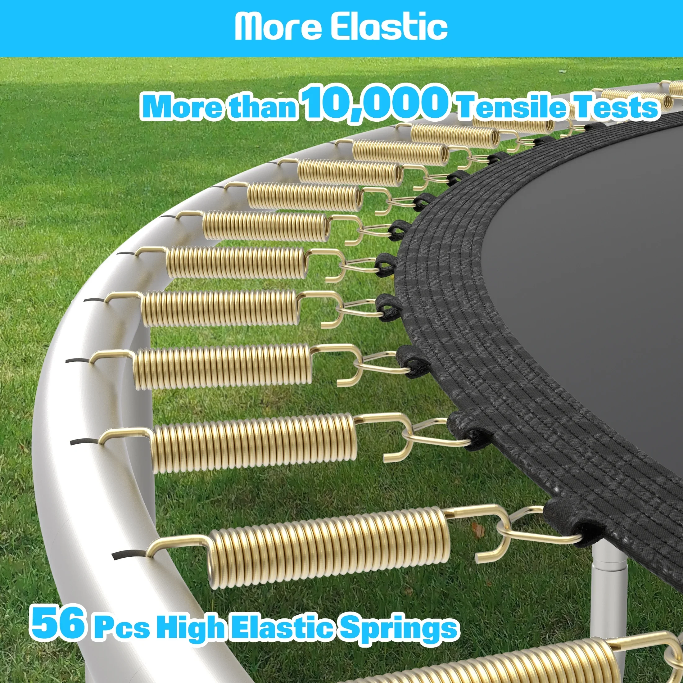 SHINPT 10FT Trampoline for Kids with Safety Enclosure Net, Basketball Hoop and Ladder, Easy Assembly Outdoor Recreational Trampoline, Pumpkin-shaped Trampoline with Anti Rust Coating for Garden