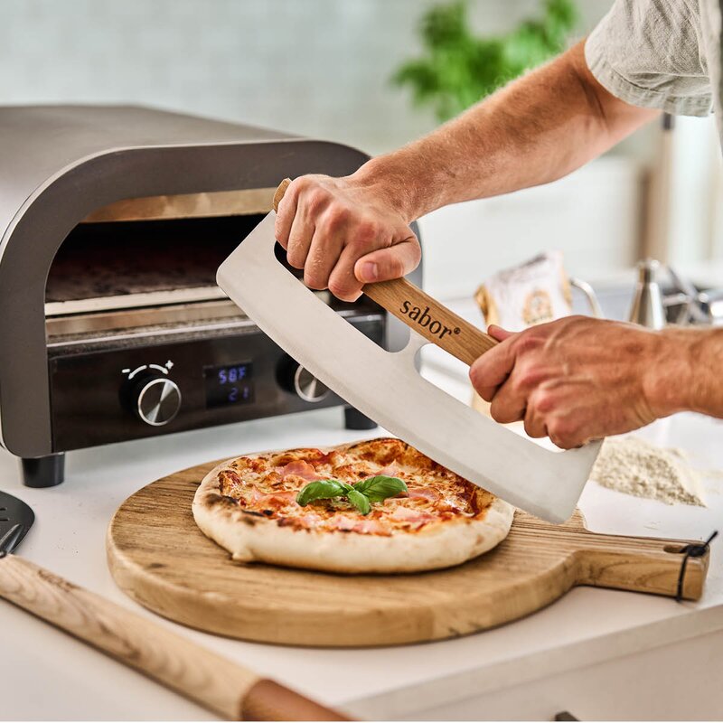 Napo pizzakutter 33x10 cm stål/eik