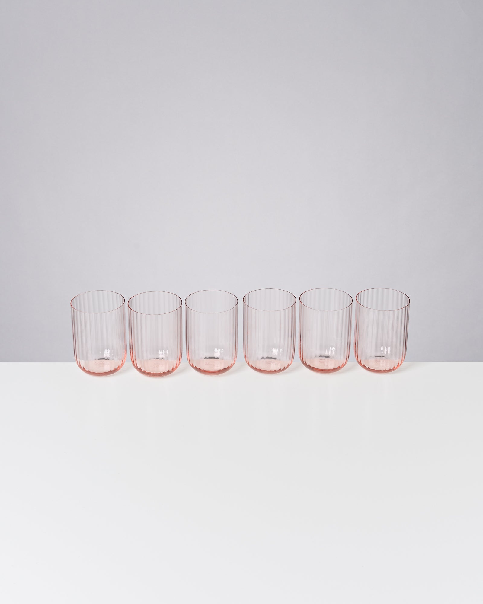 JOIA - SMALL GLASS RIFFLED ROSÉ SET OF 6