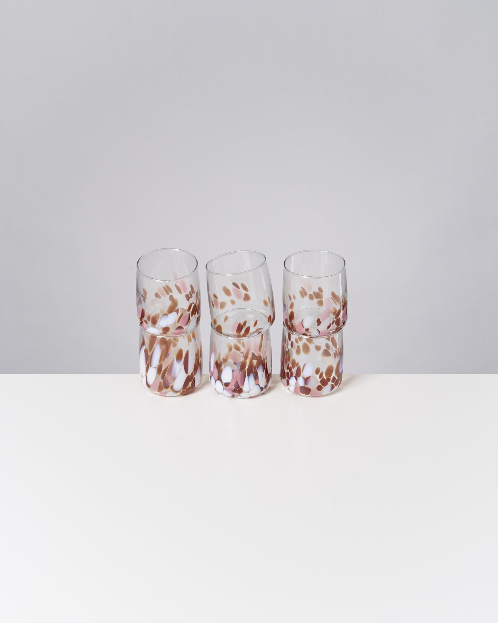 ALEGRIA - SMALL GLASS AMBER PINK SET OF 6