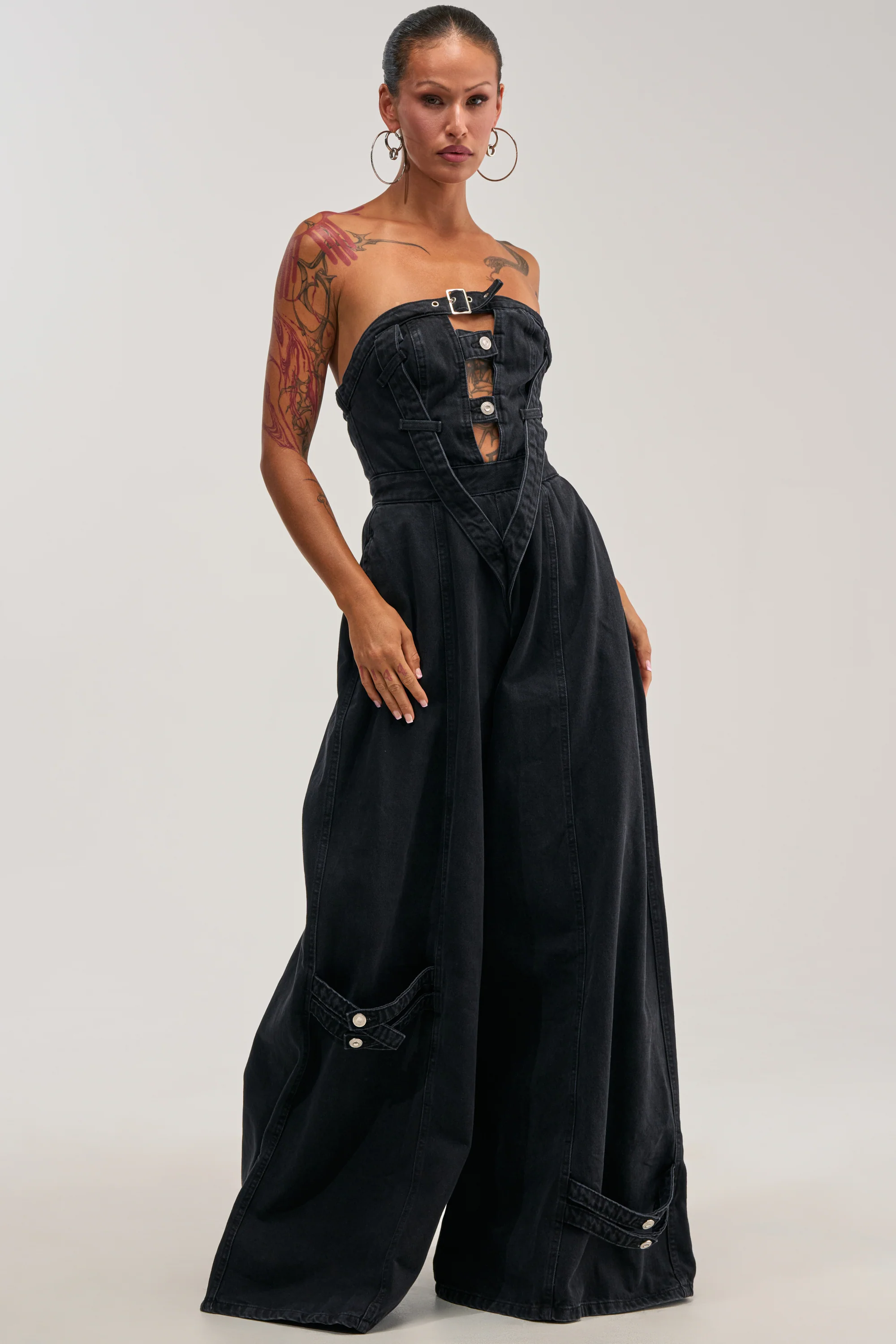 SO YESTERDAY WIDE LEG DENIM JUMPSUIT - Akira Store