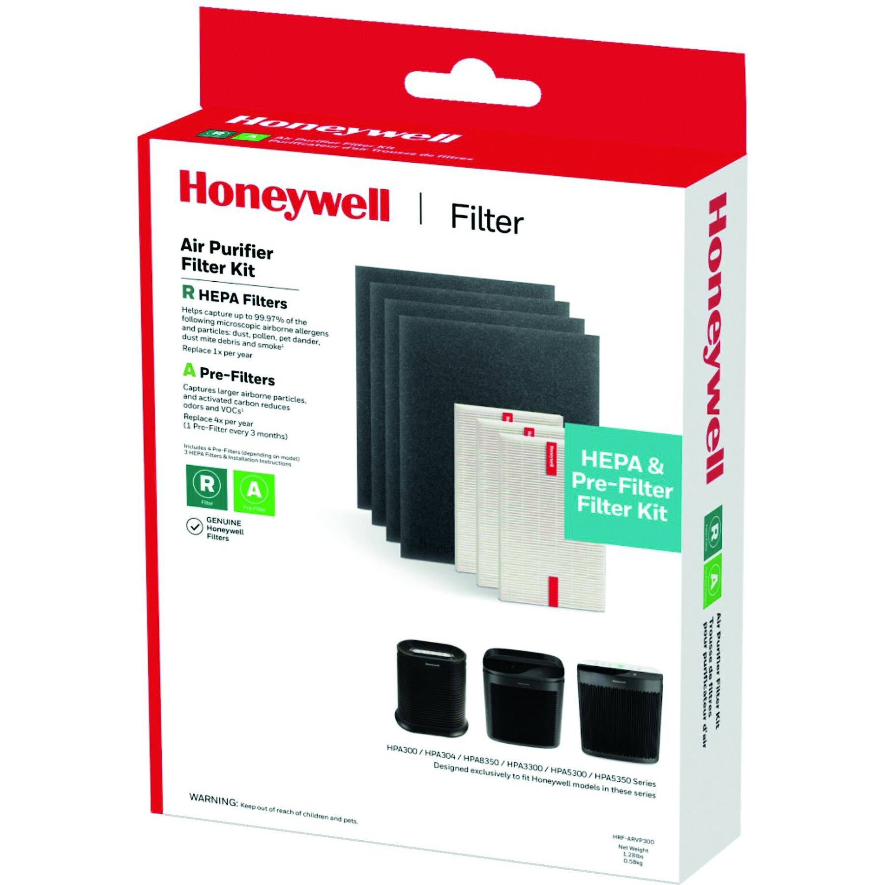 Honeywell True HEPA Filter Value Combo Pack for HPA300 Series Air Purifier. Gre-Instock