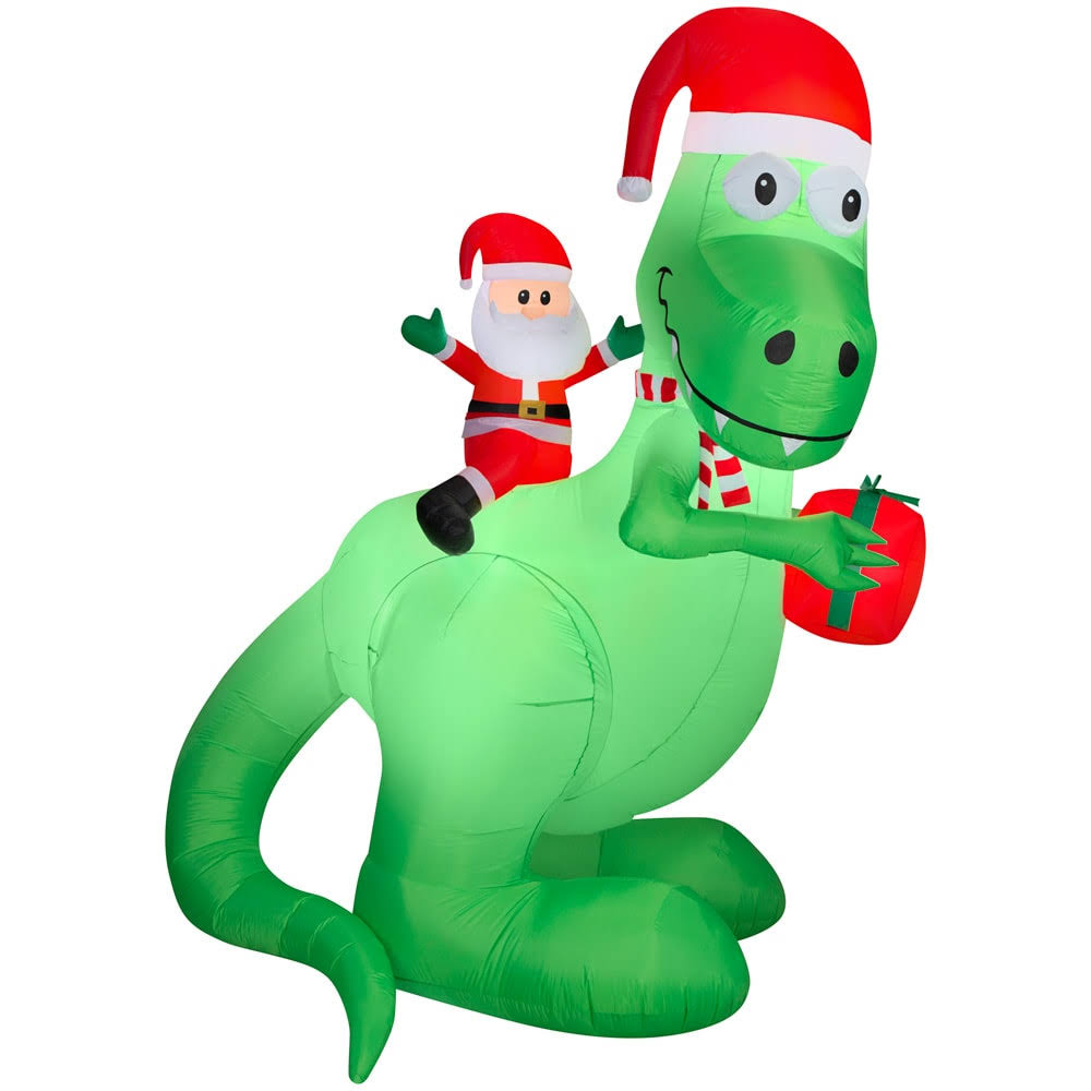 Holiday Living 10-ft Lighted Dinosaur Christmas Inflatable | 881896
