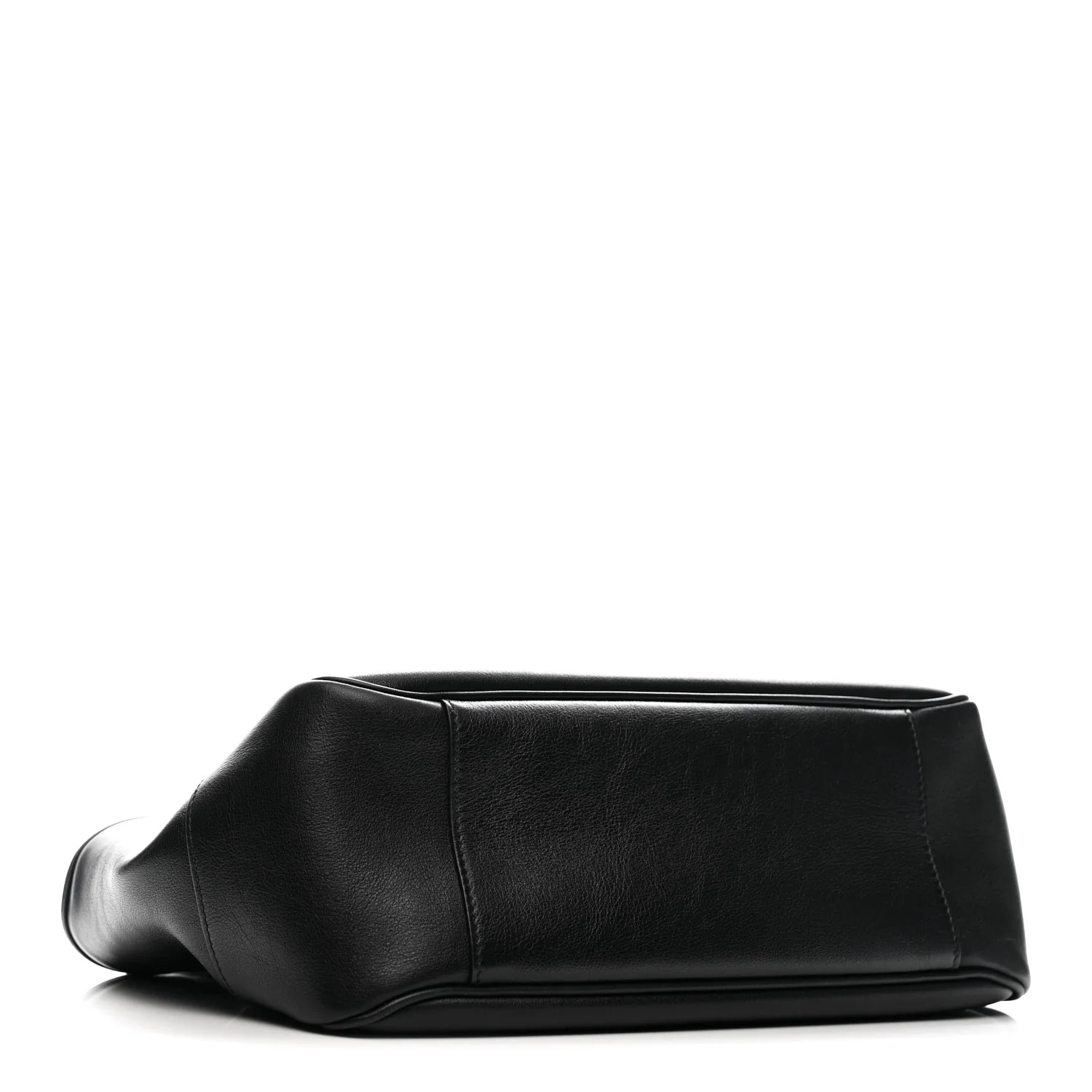 Soft Calfskin Small Mercato Tote Bag Black