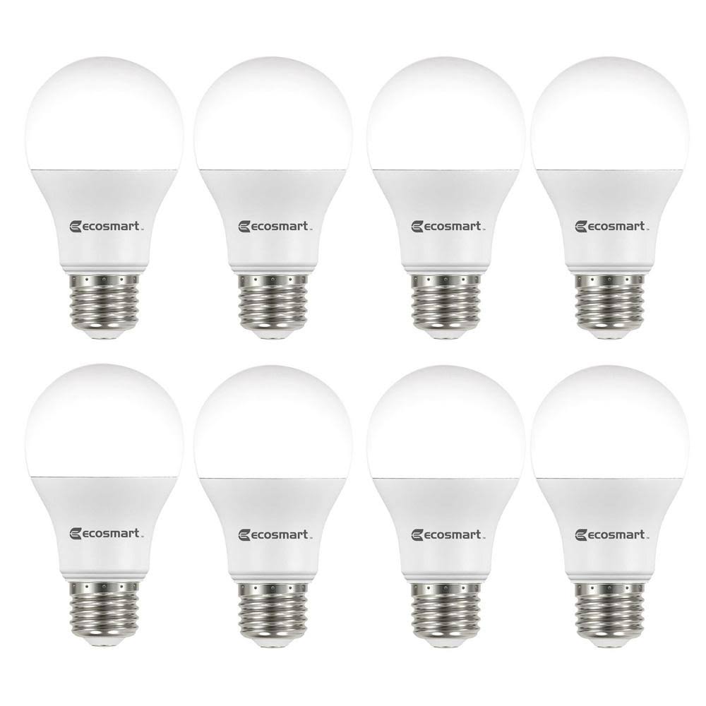 60 Watt Equivalent A19 Non Dimmable LED Light Bulb Soft White 8 Pack