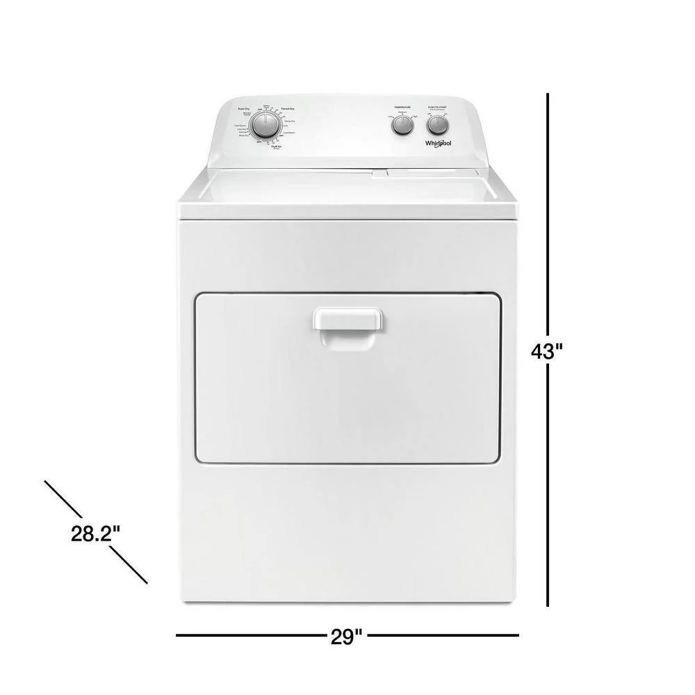 7.0 cu. ft. Electric Dryer. AutoDryTM System. Wrinkle ShieldTM. White