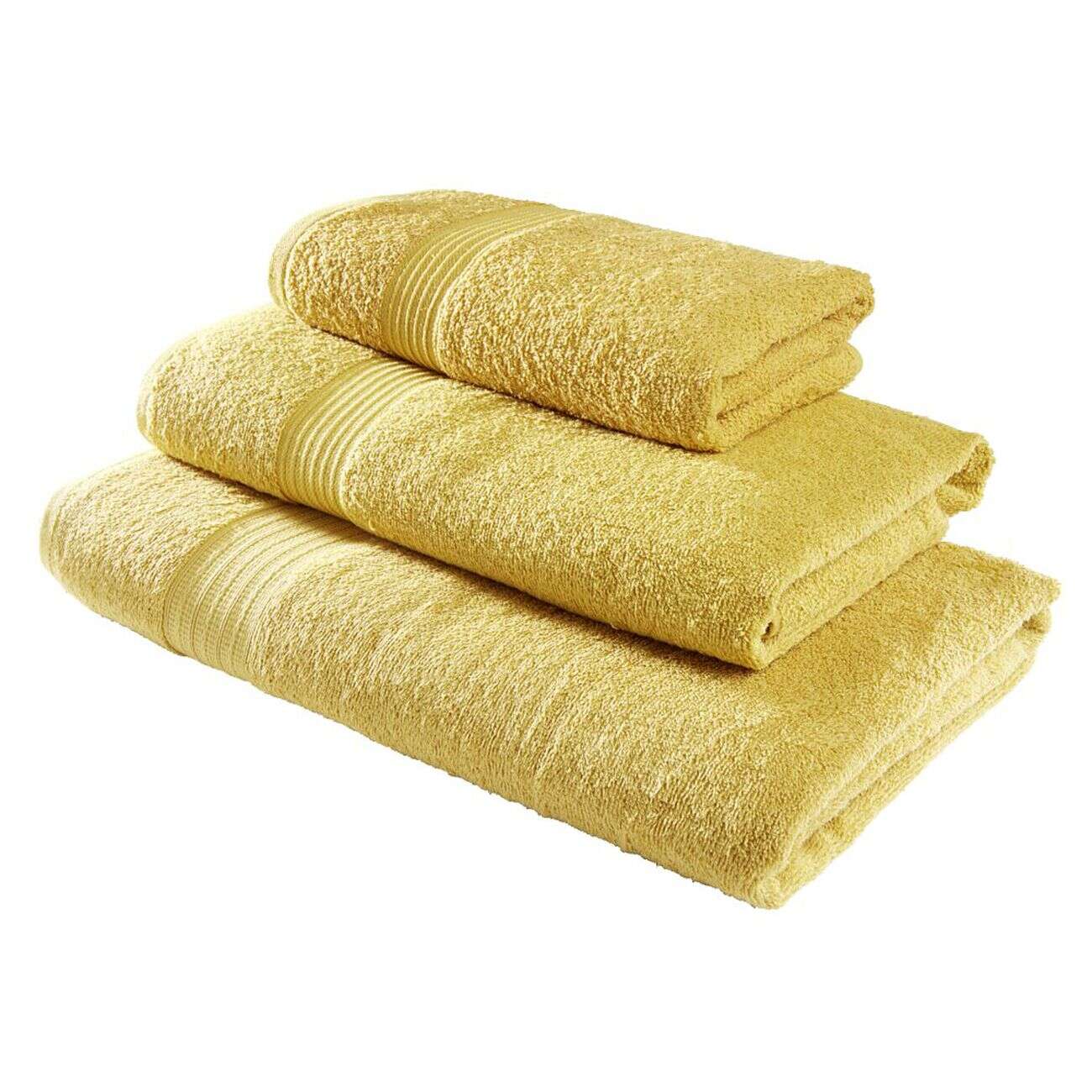 Serviette de toilette 50x90cm coton jaune ocre