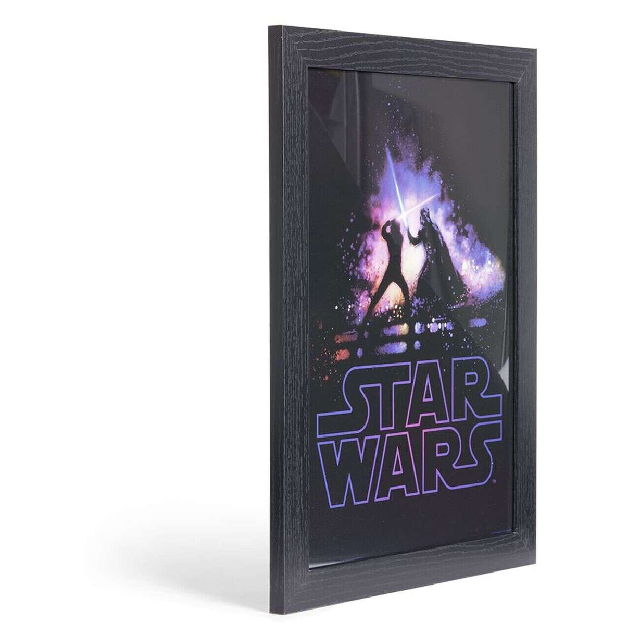 Affiche Star Wars Battle dans cadre bois noir 33,5x44,5xH1,5cm