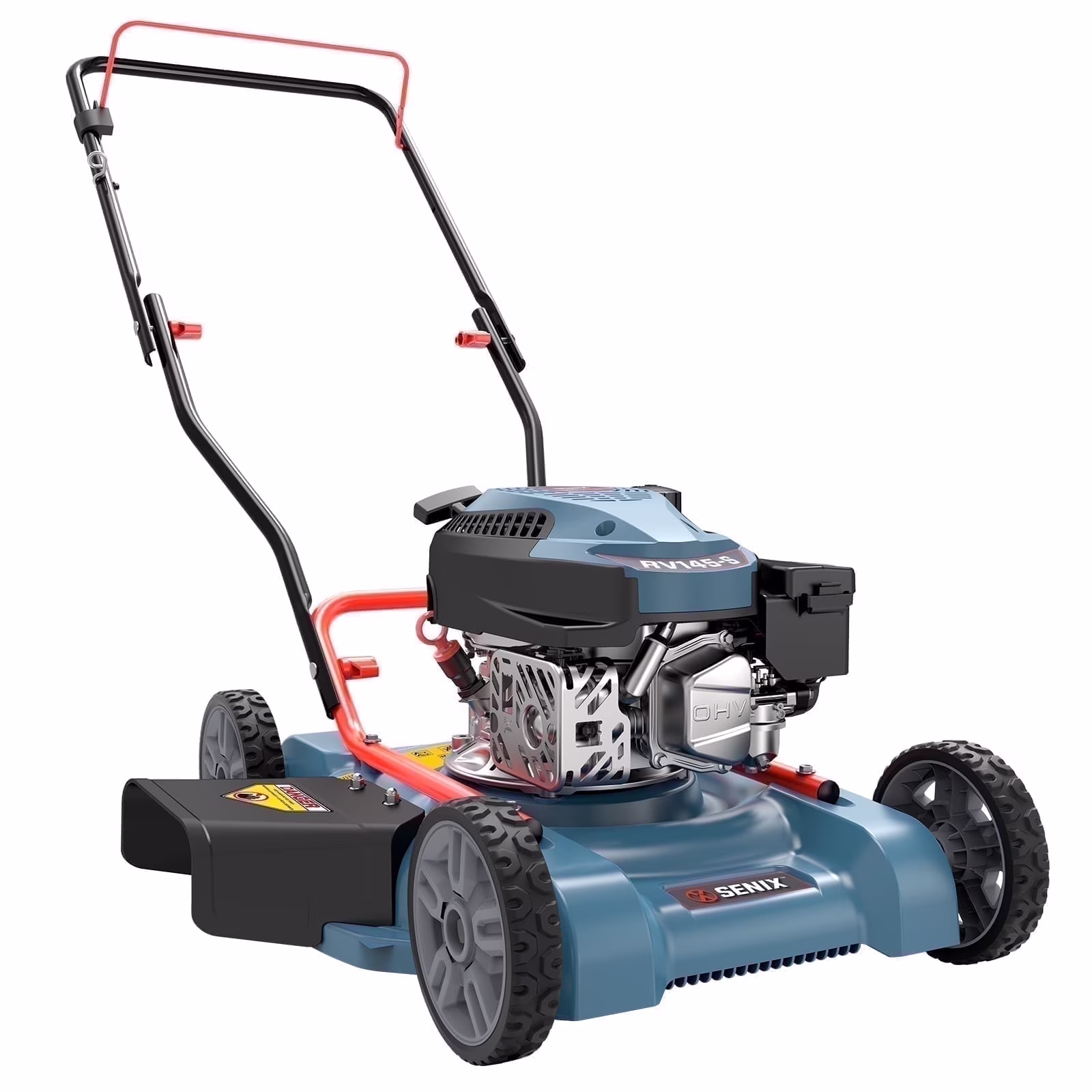 Gas Lawn mower, 18in Cutting Blade / 19in Cutting Deck, 144cc 4-Cycle Engine Push Mower with Side Discharge(18 in)