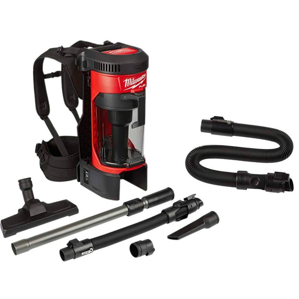 Milwaukee M18 Fuel 18-Volt Lithium-Ion Brushless 1 gal. Cordless 3-in-1 Backpack Vacuum with Extra 9 ft. Pro-Grade Hose