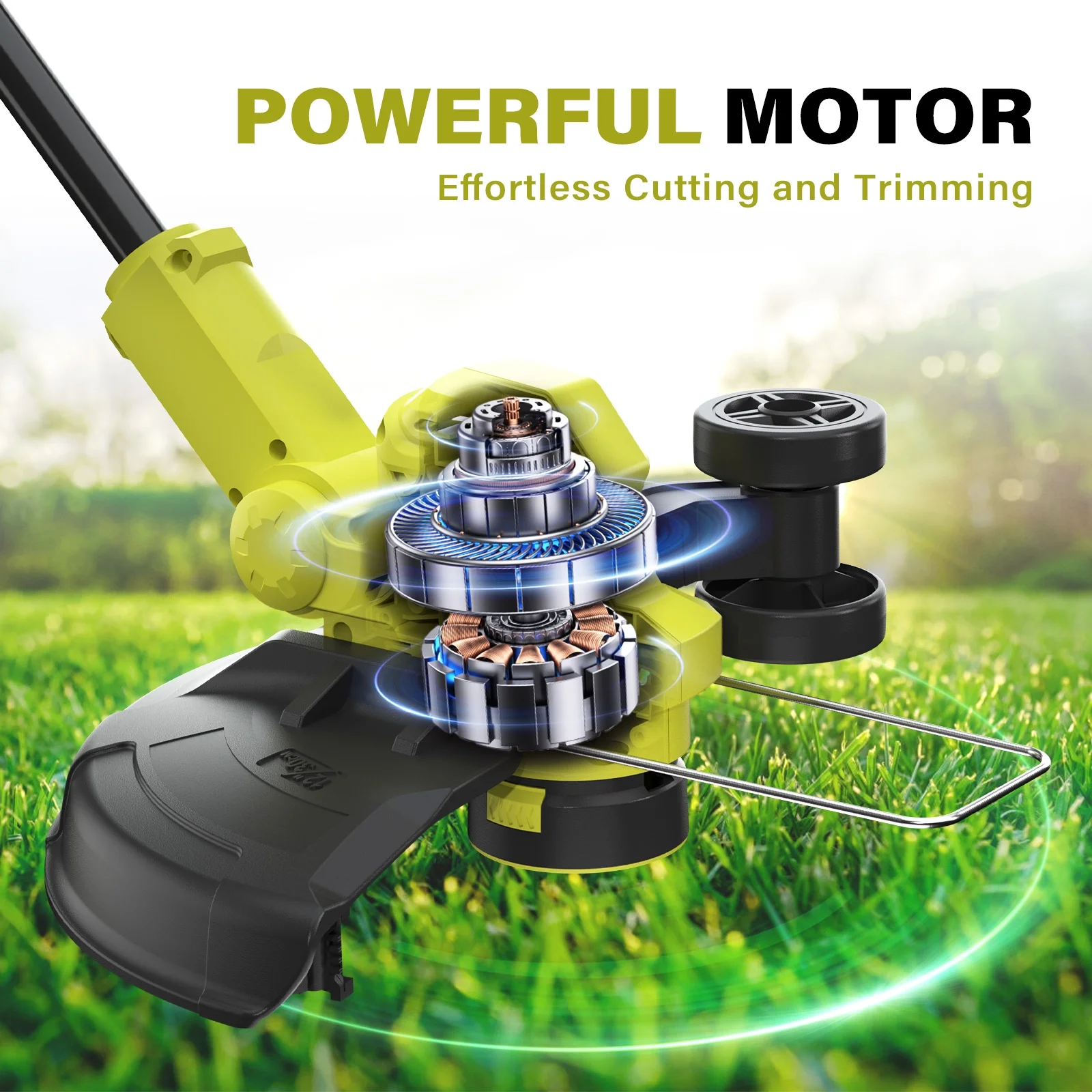 20V Cordless Lawn Care Combo Kit 12" String Trimmer Weed Trimmer with 6 Spool Lines, Electric Leaf Blower for Edging Cleanup, 4.0Ah Battery Charger(20 V) - Image 2