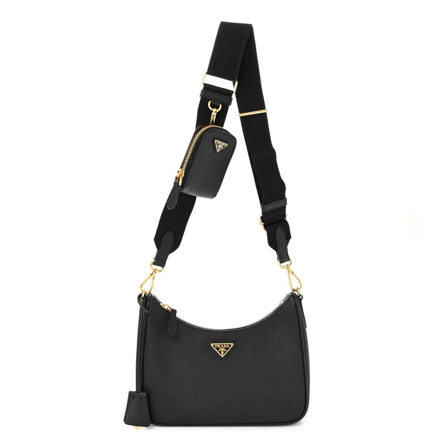 Saffiano Lux Re-Edition 2005 Shoulder Bag Black