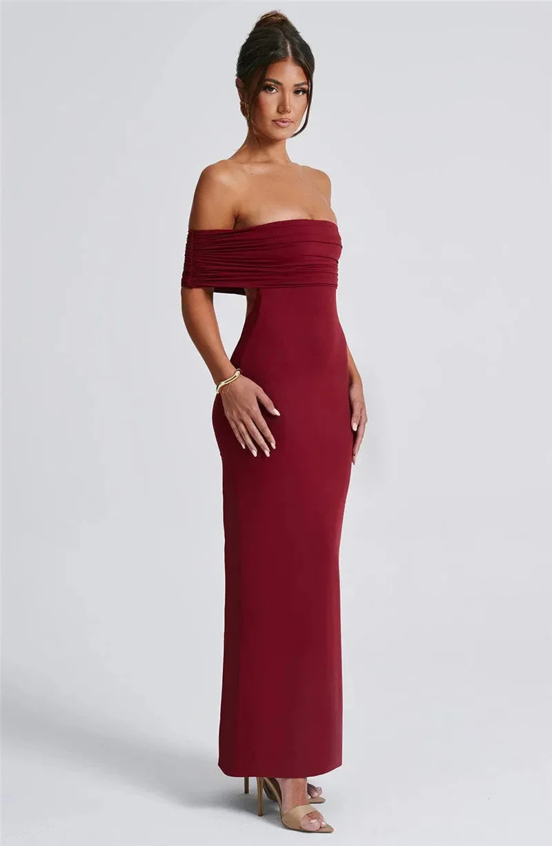Robe maxi dos nu sans bretelles pour femmes