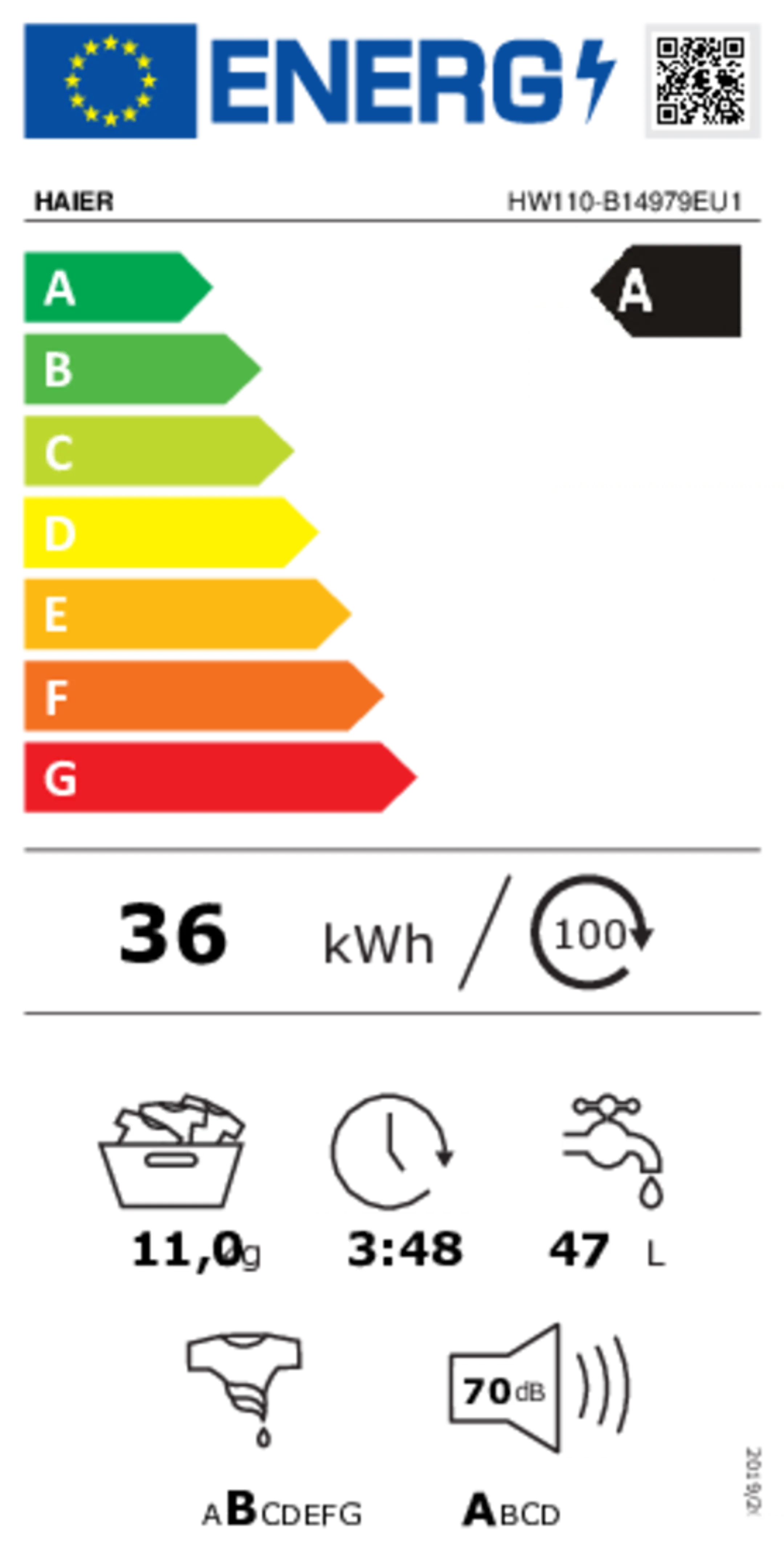 Haier Wasmachine HW110B14979EUGDF Silence Connected