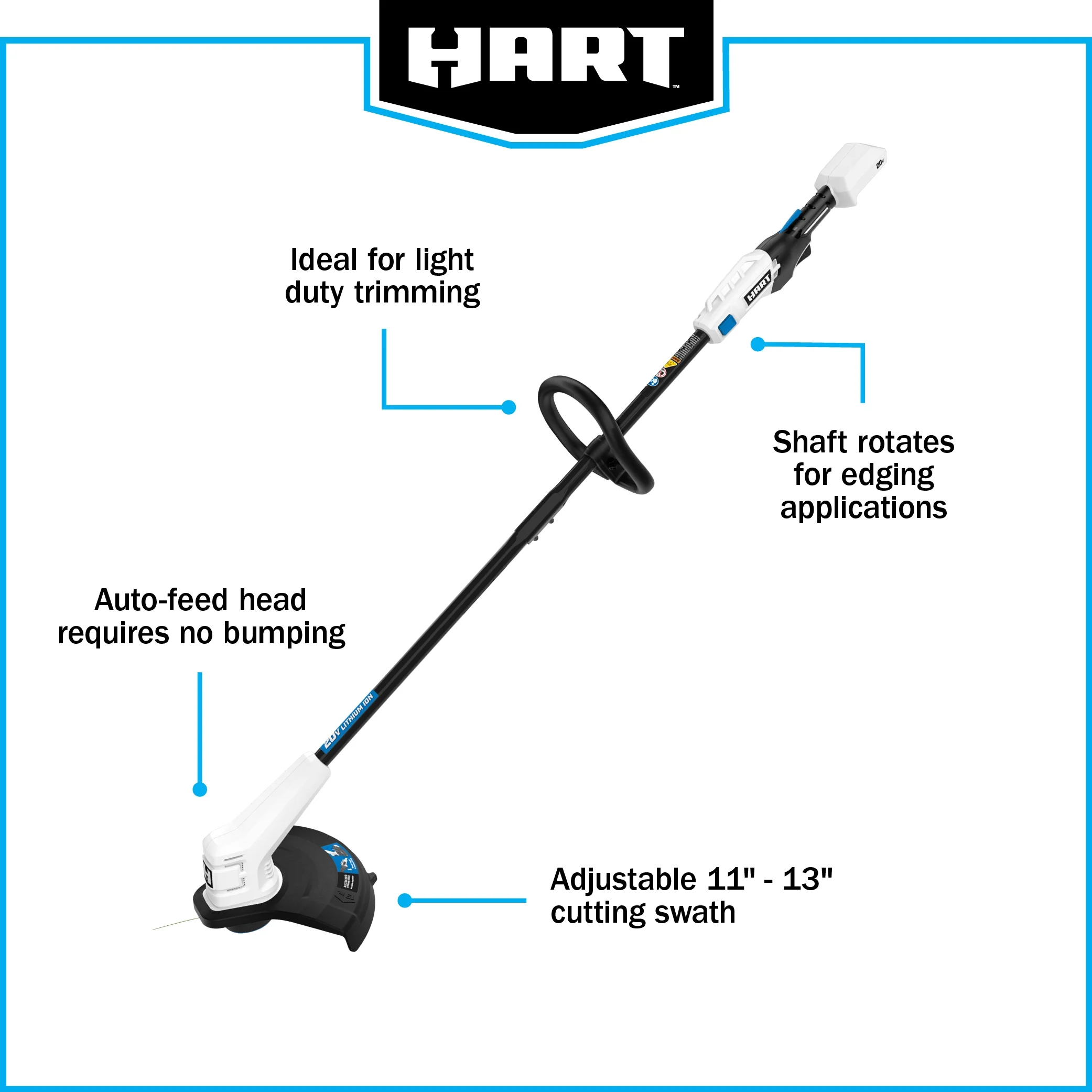 20 Volt 13" Cordless Trimmer Blower Combo Kit - Image 10