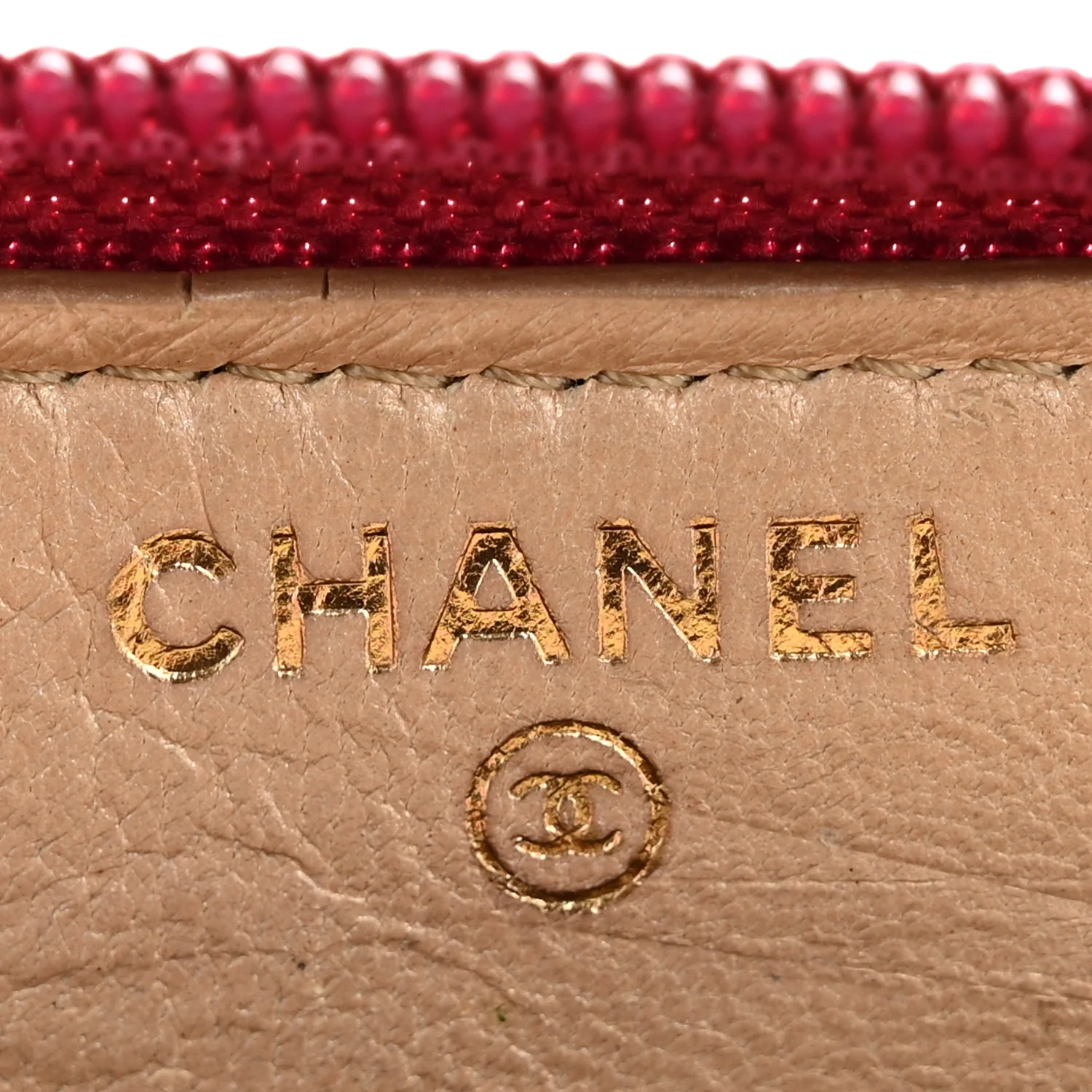 Lambskin Camellia Embossed Large Gusset Zip Around Wallet Fuchsia