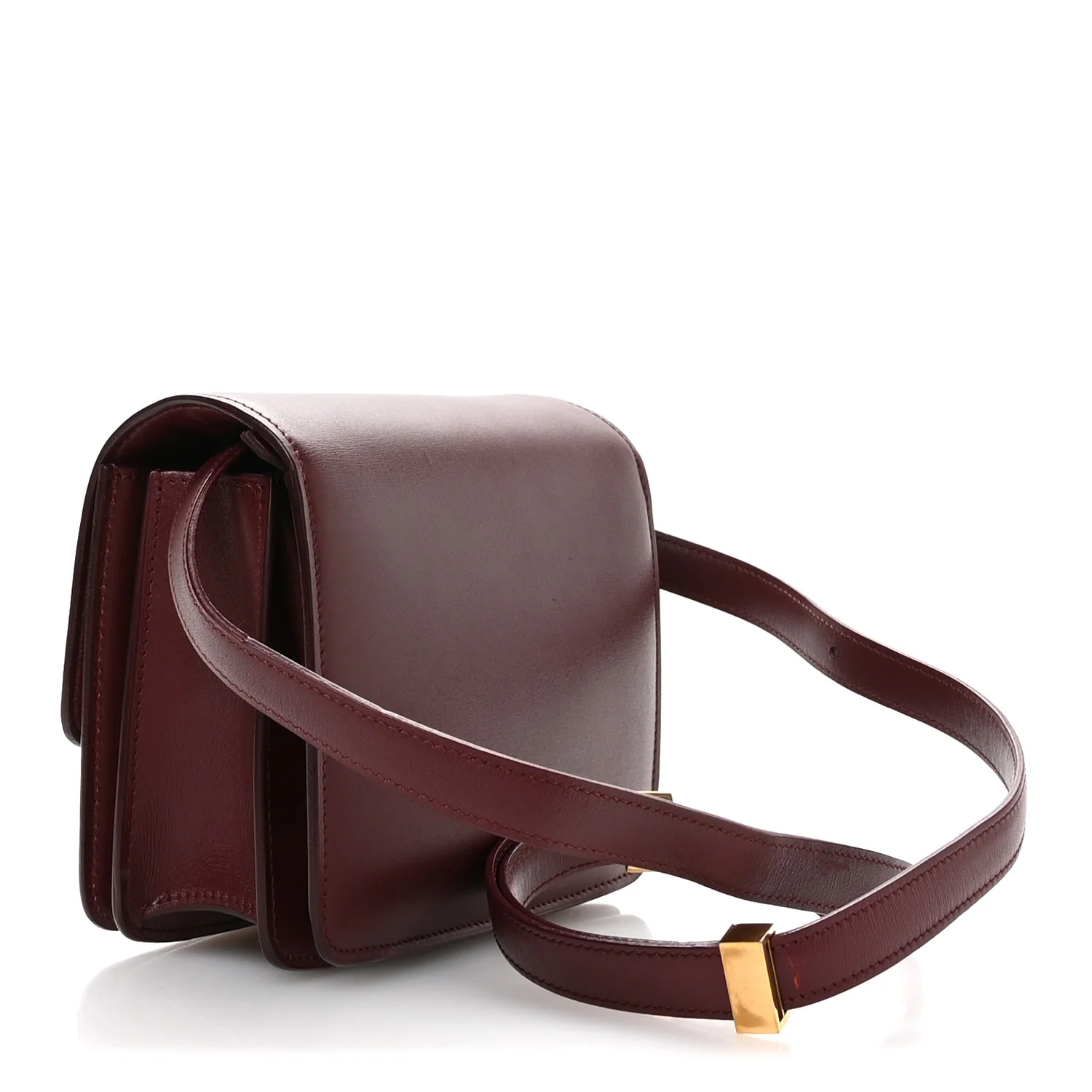 Box Calfskin Small Classic Box Flap Bag Burgundy