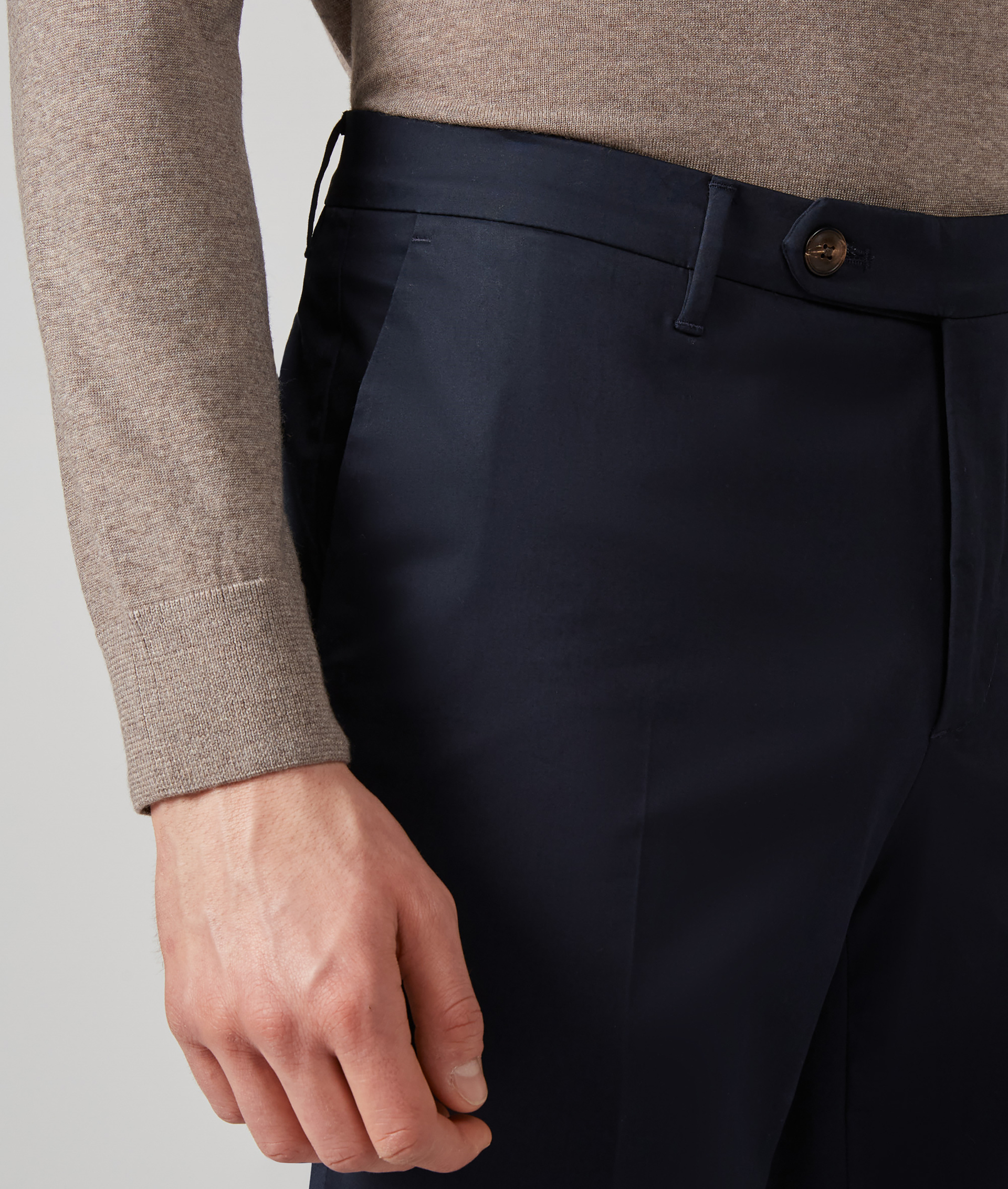 CHINO PANTS IN STRETCH COTTON SLIM FIT NAVY BLUE