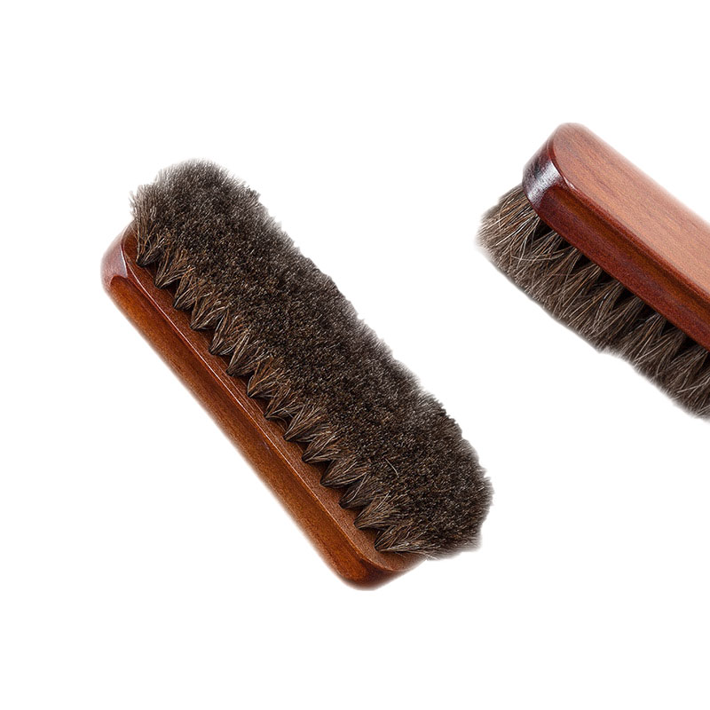Customized Color 15cm Curved Shoe Brush with Horse Hair