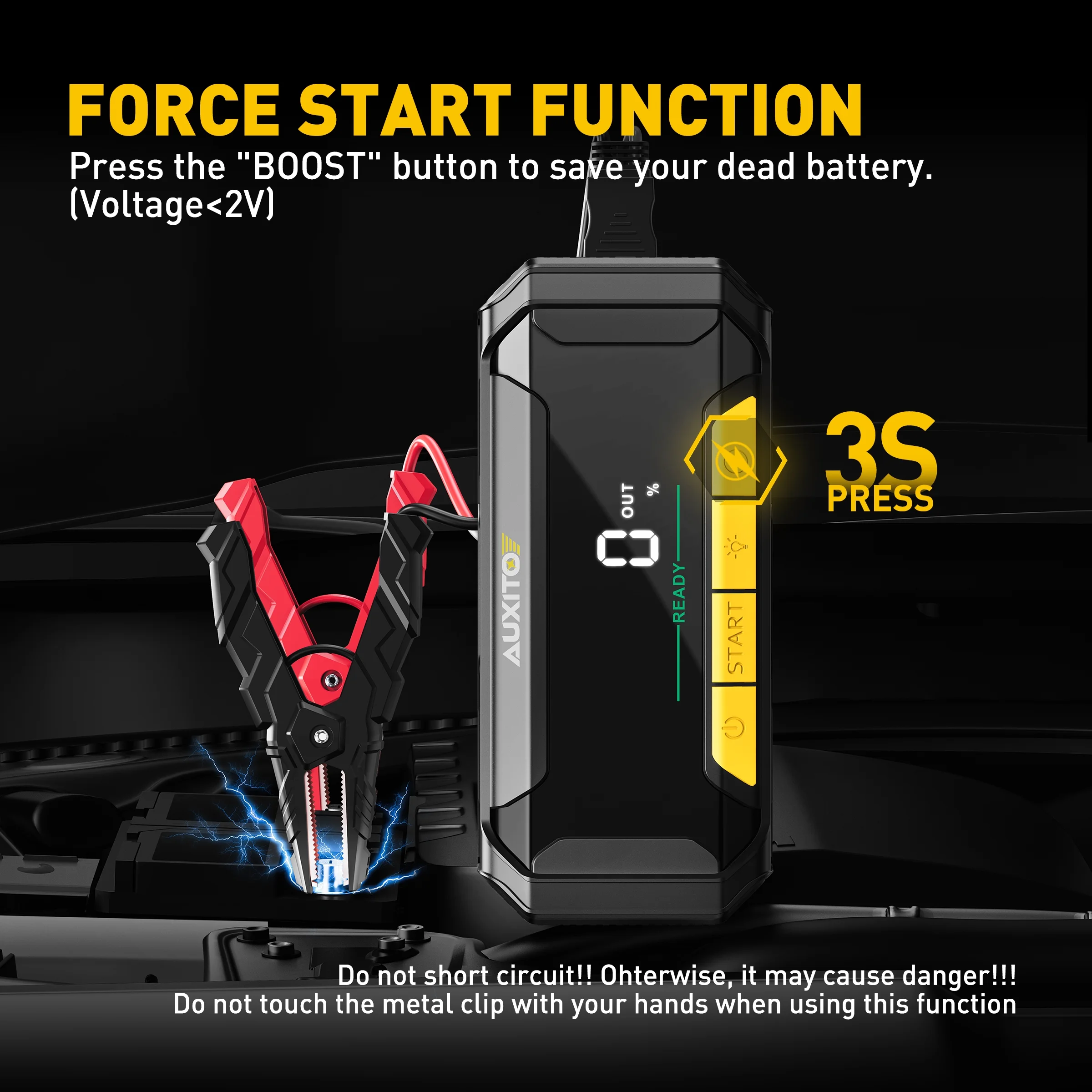 Jump Starter 8000A Peak Jump Box(All Gas,up to 10.0L Diesel Engine) 12V Car Portable Battery Jump Starter,Auto Battery Booster Pack,with 3-Mode Flashlight - Image 10
