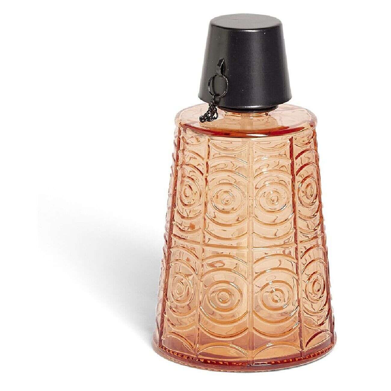 Torche de table pour huile citronnelle métal et verre rouge Ø9xH16,5cm