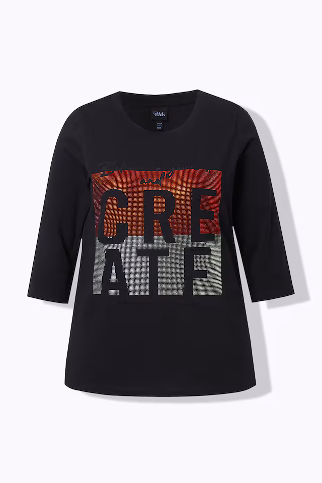 Rhinestone Motivational 3/4 Sleeve Tee