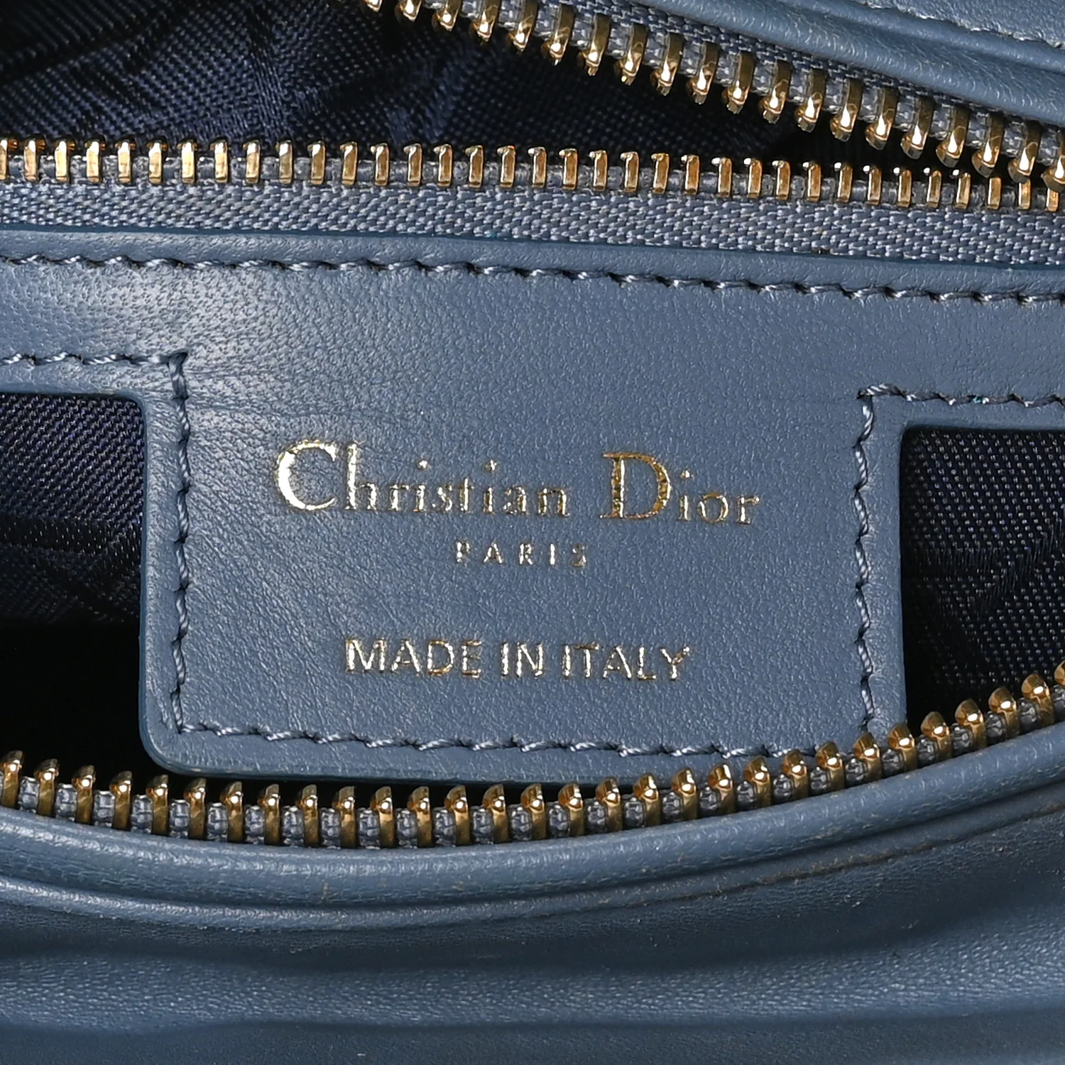 Lambskin Cannage Medium Lady Dior Denim Blue