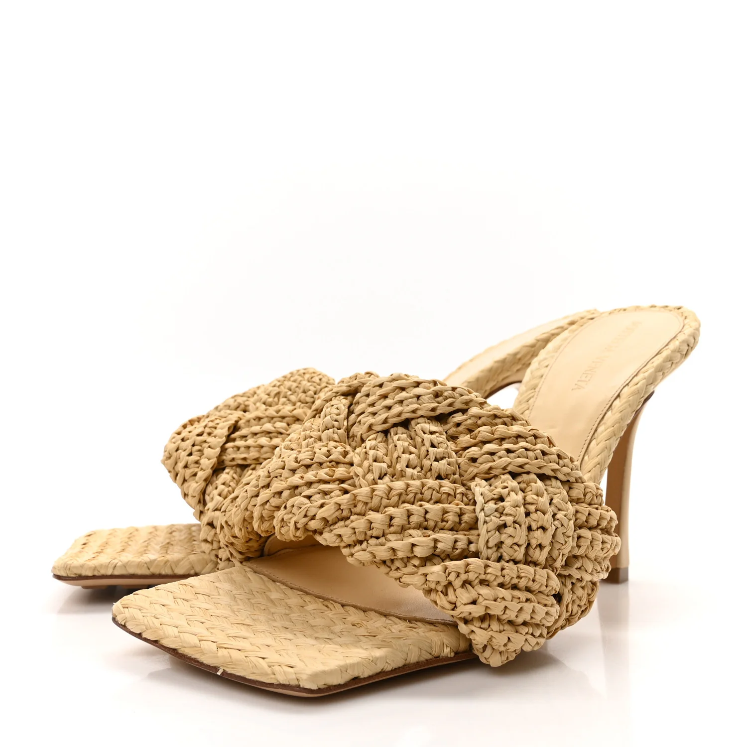 Raffia Intrecciato Lido Mule 90 Sandals 40 Cane Sugar