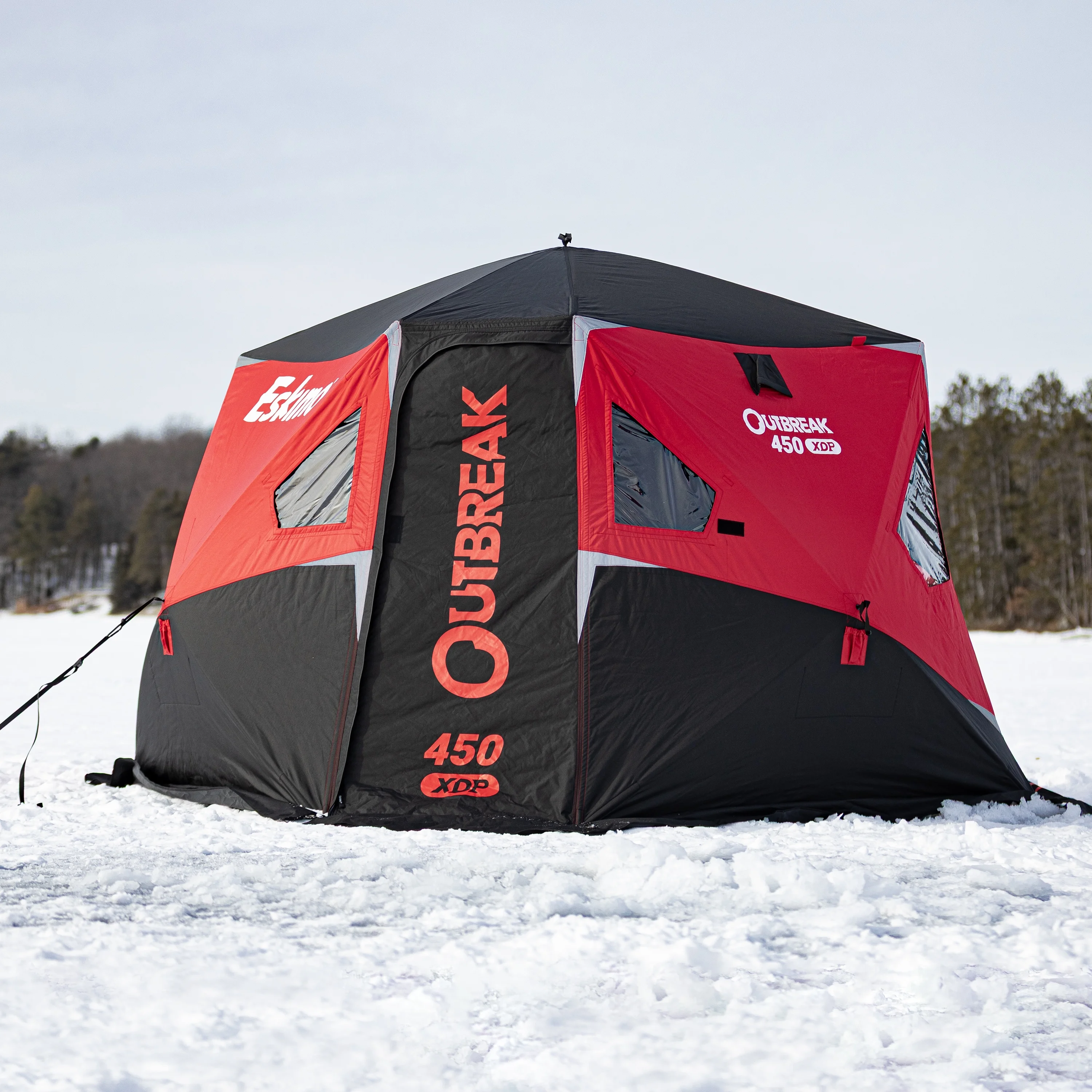 Outbreak 450XDP, Pop-Up Portable Ice Fishing Shelter, 4-5 Person, Red/Black, 50450 - Image 3