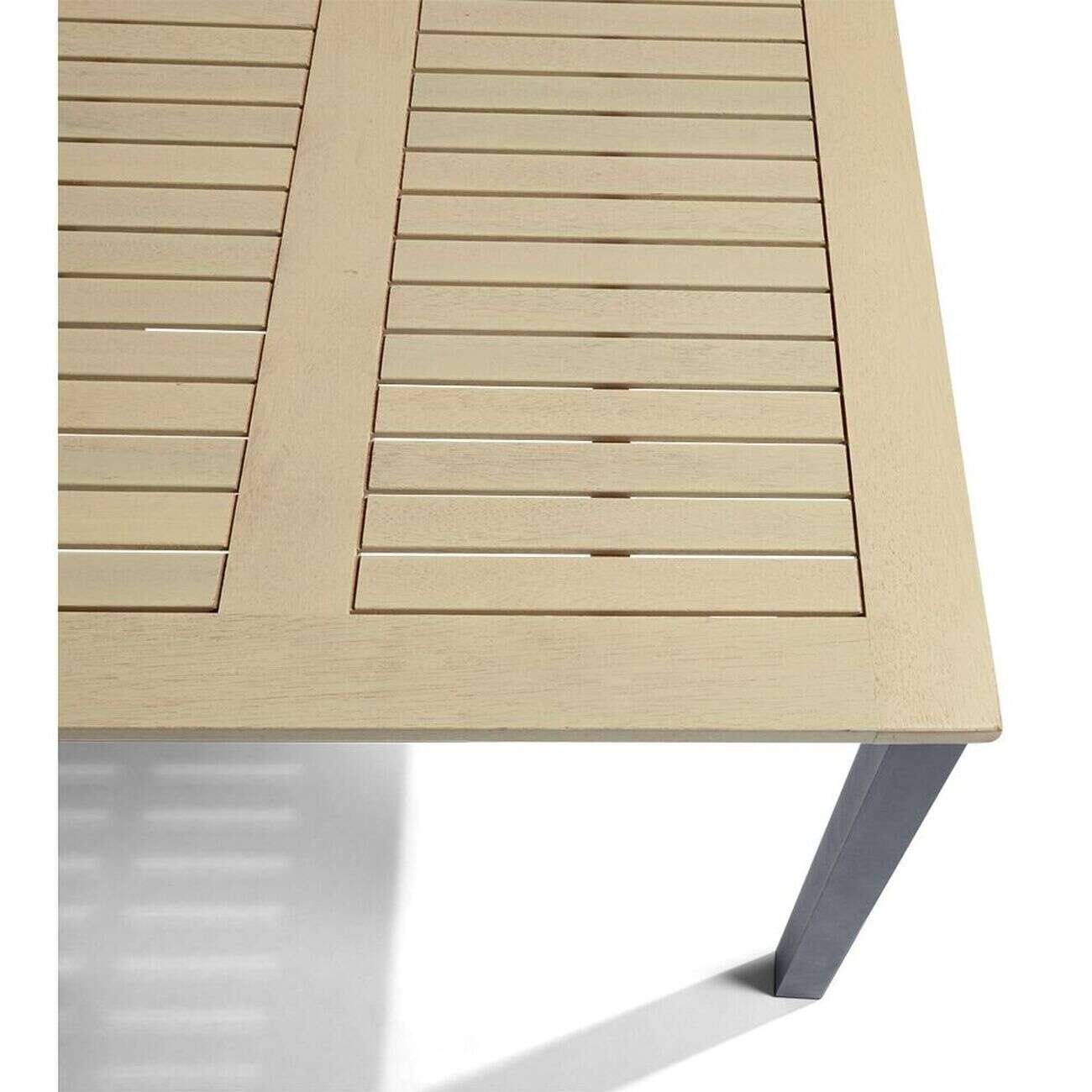 Table de jardin Bali 6 personnes aluminum et bois 150x90xH.74 cm