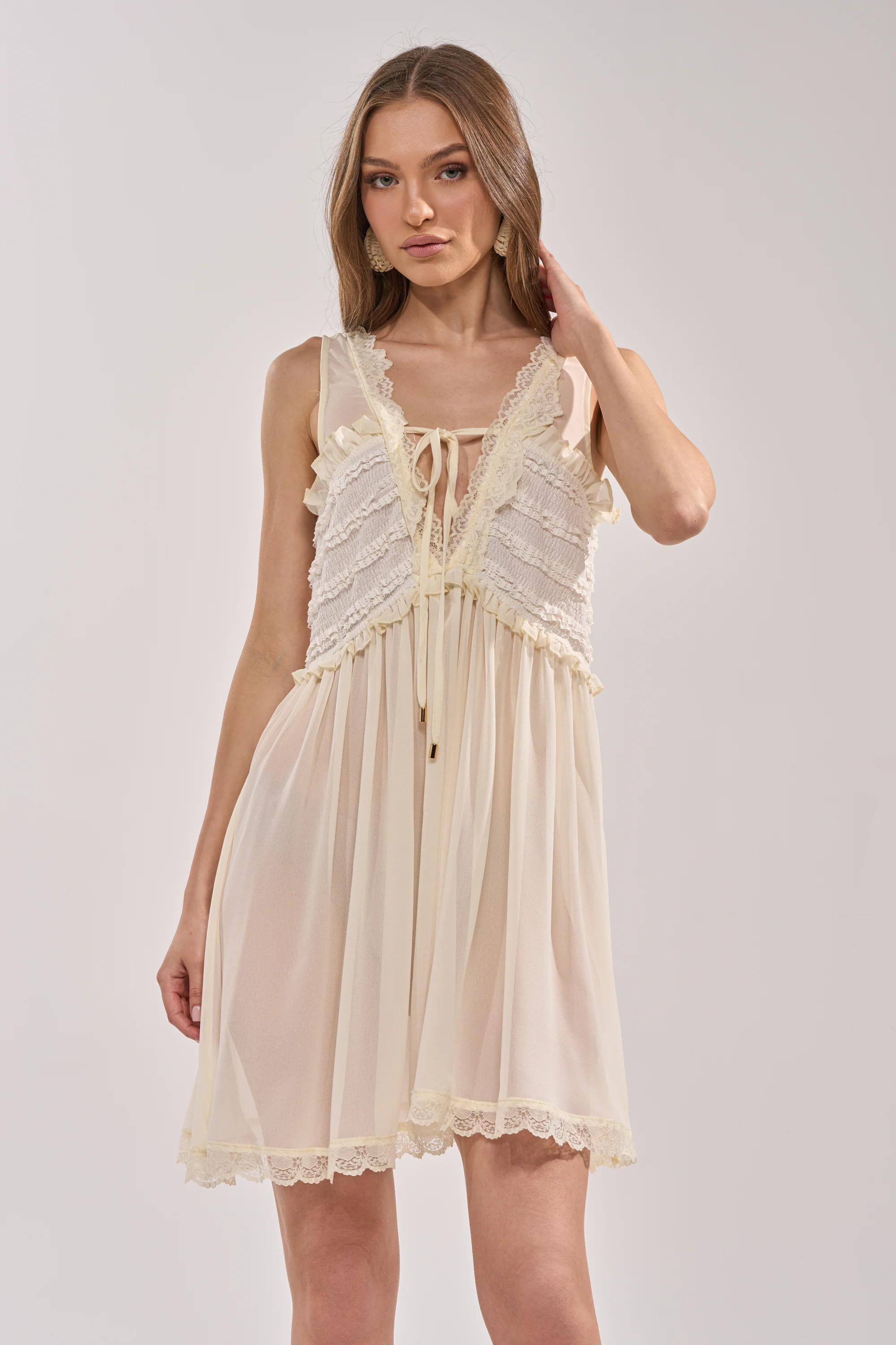 FREE SPIRIT LACE MINI DRESS - Akira Store