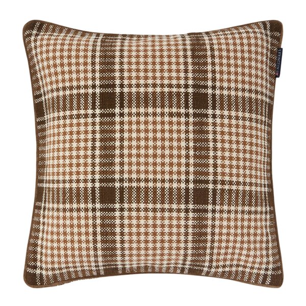 Rutete putetrekk 50x50 cm brown/fudge/light beige