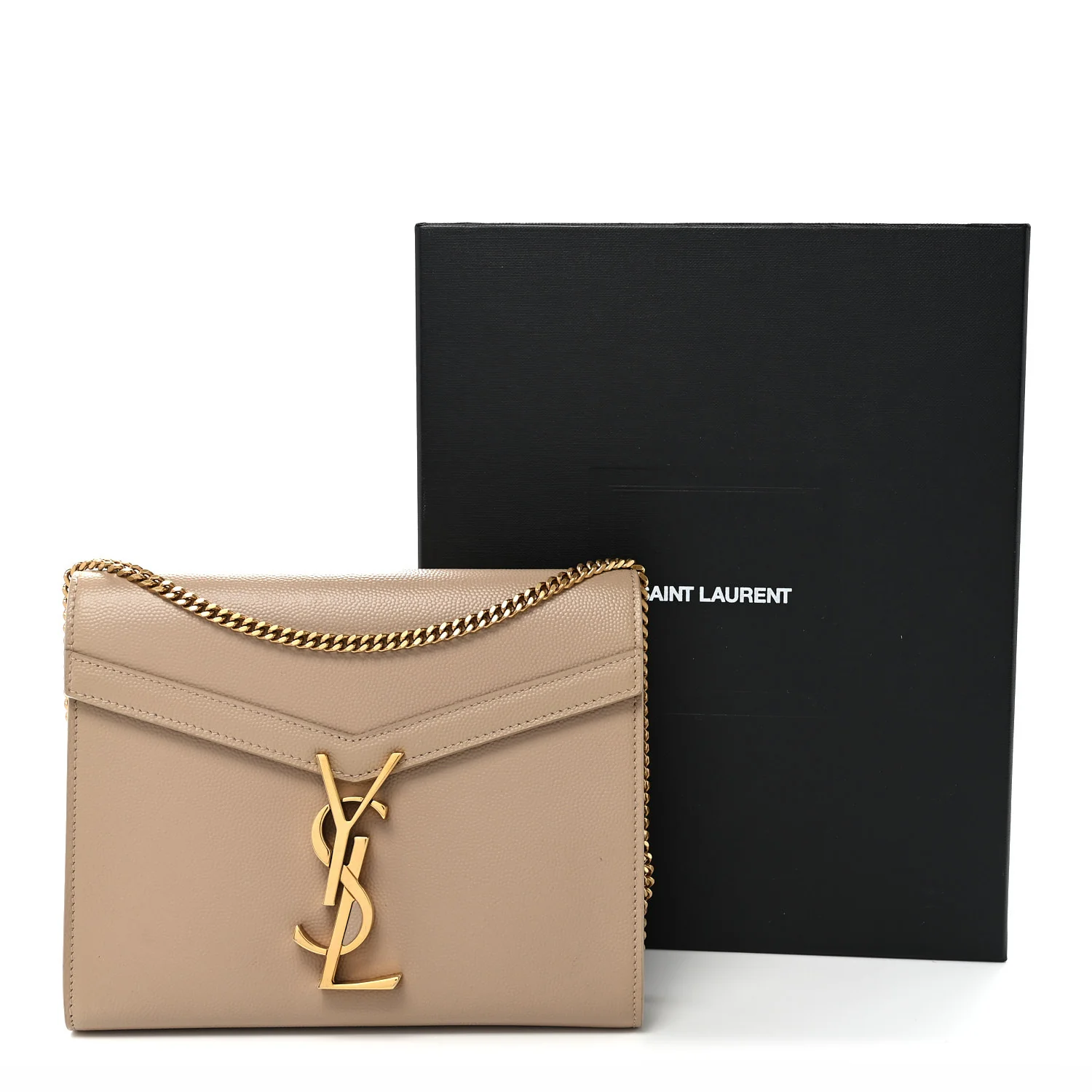 Grain De Poudre Monogram Cassandra Chain Wallet Dark Beige